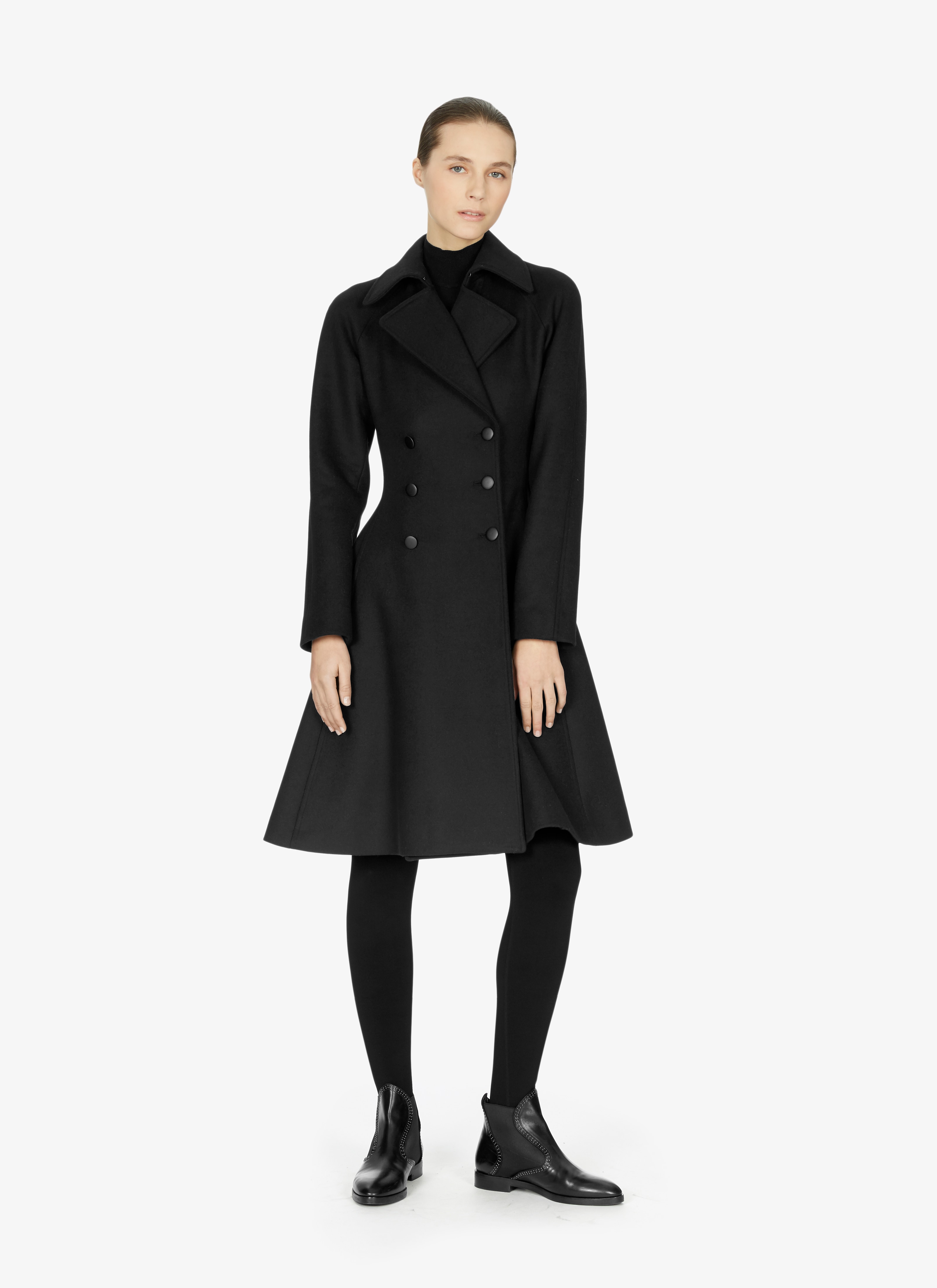 ALAÏA ブラック ダブルブレスト ウールコート