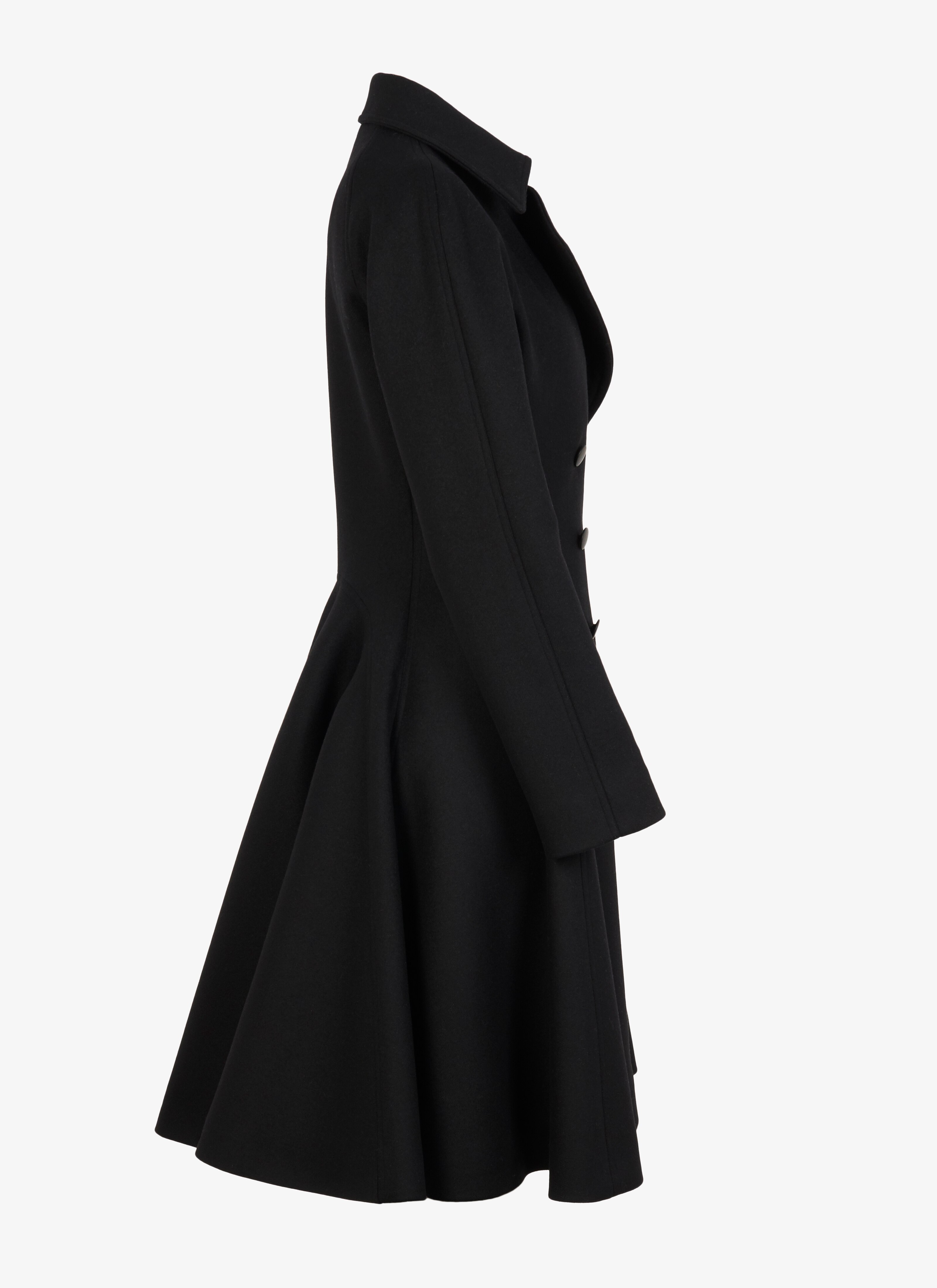 ALAÏA ブラック ダブルブレスト ウールコート