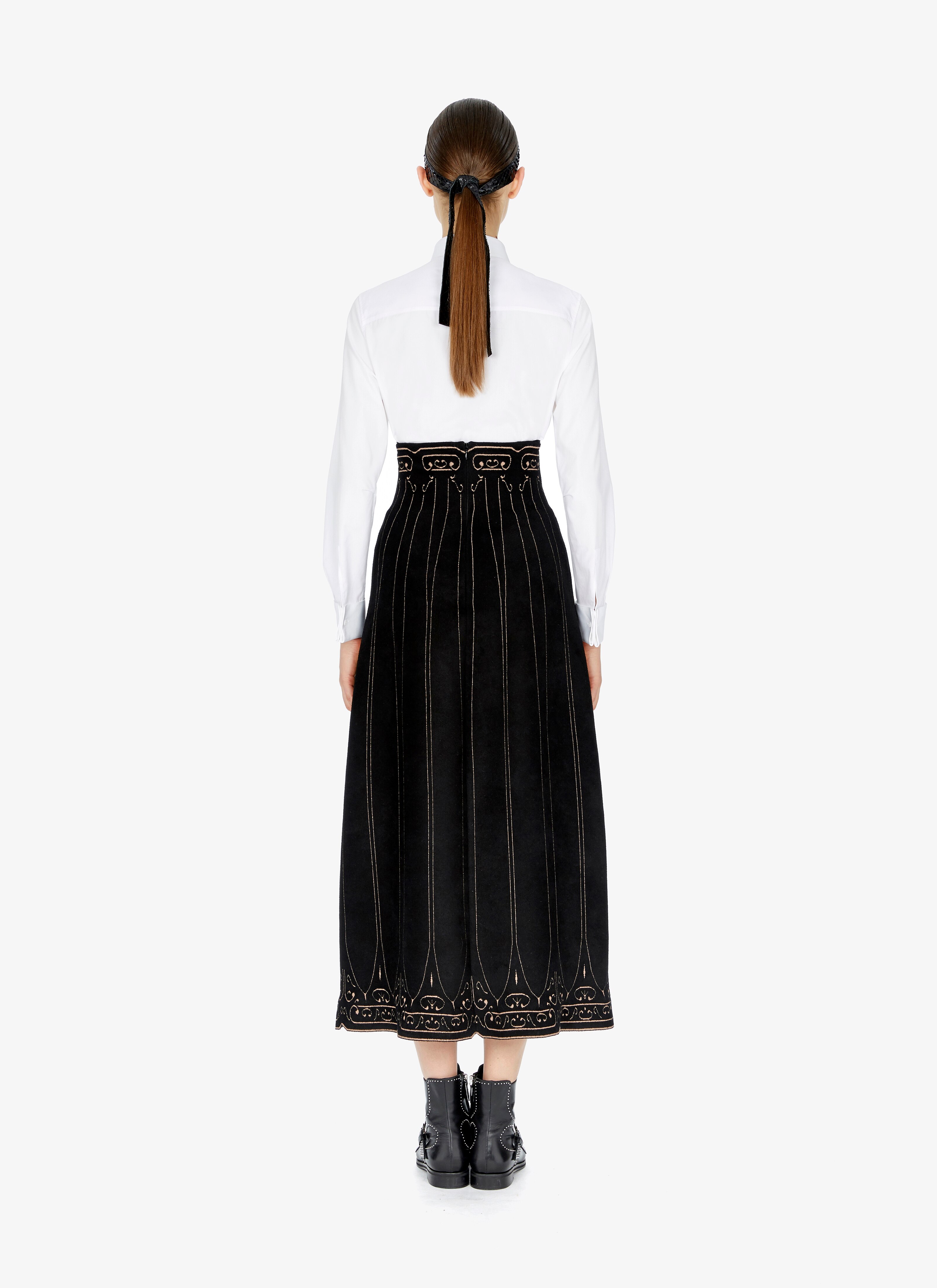 Wool-Blend Calligraphy Skirt Wool-Blend Calligraphy Skirt - maison-alaia.com