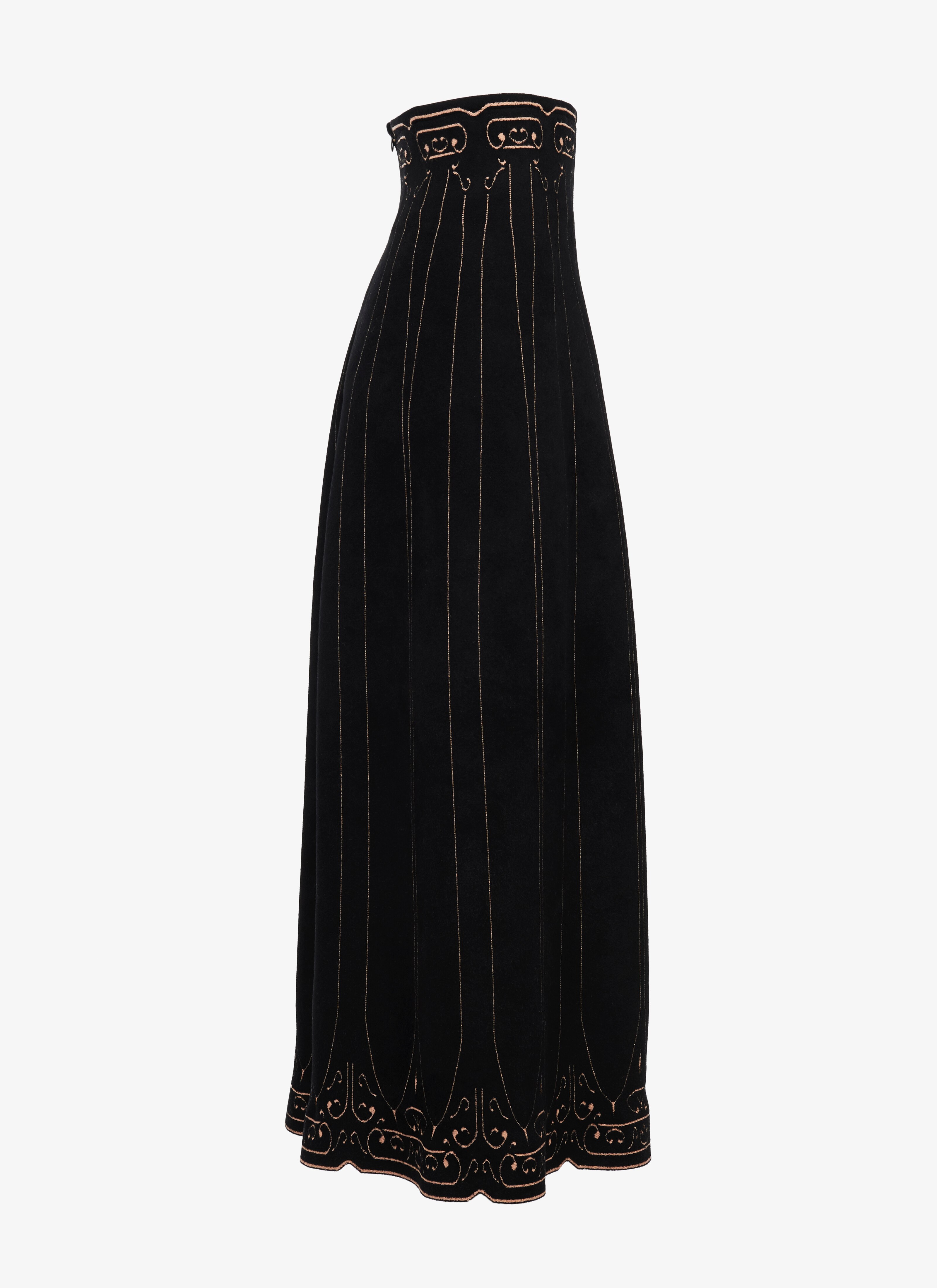 Wool-Blend Calligraphy Skirt Wool-Blend Calligraphy Skirt - maison-alaia.com
