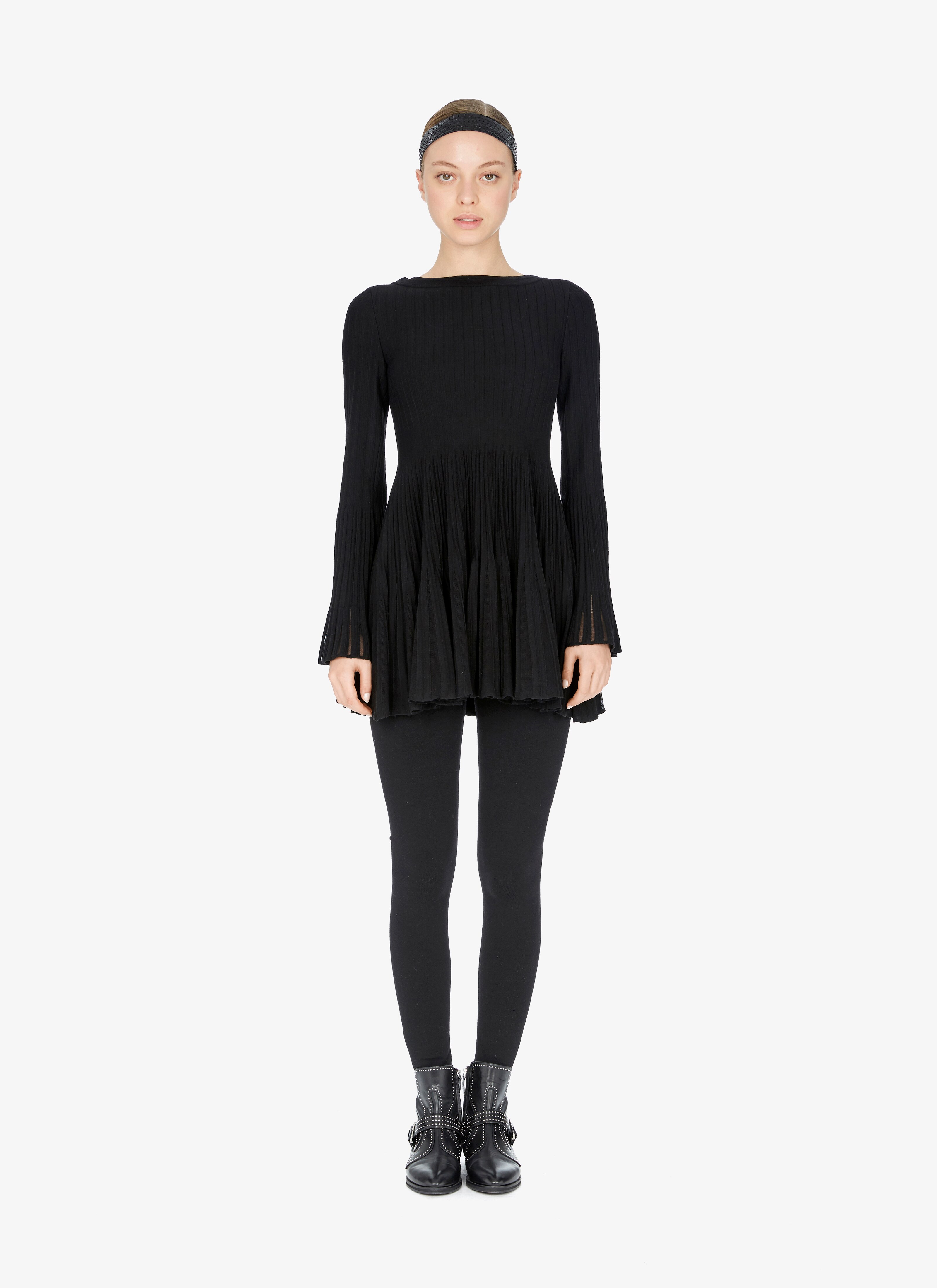 Wool-Blend Plissé Dress Wool-Blend Plissé Dress - maison-alaia.com