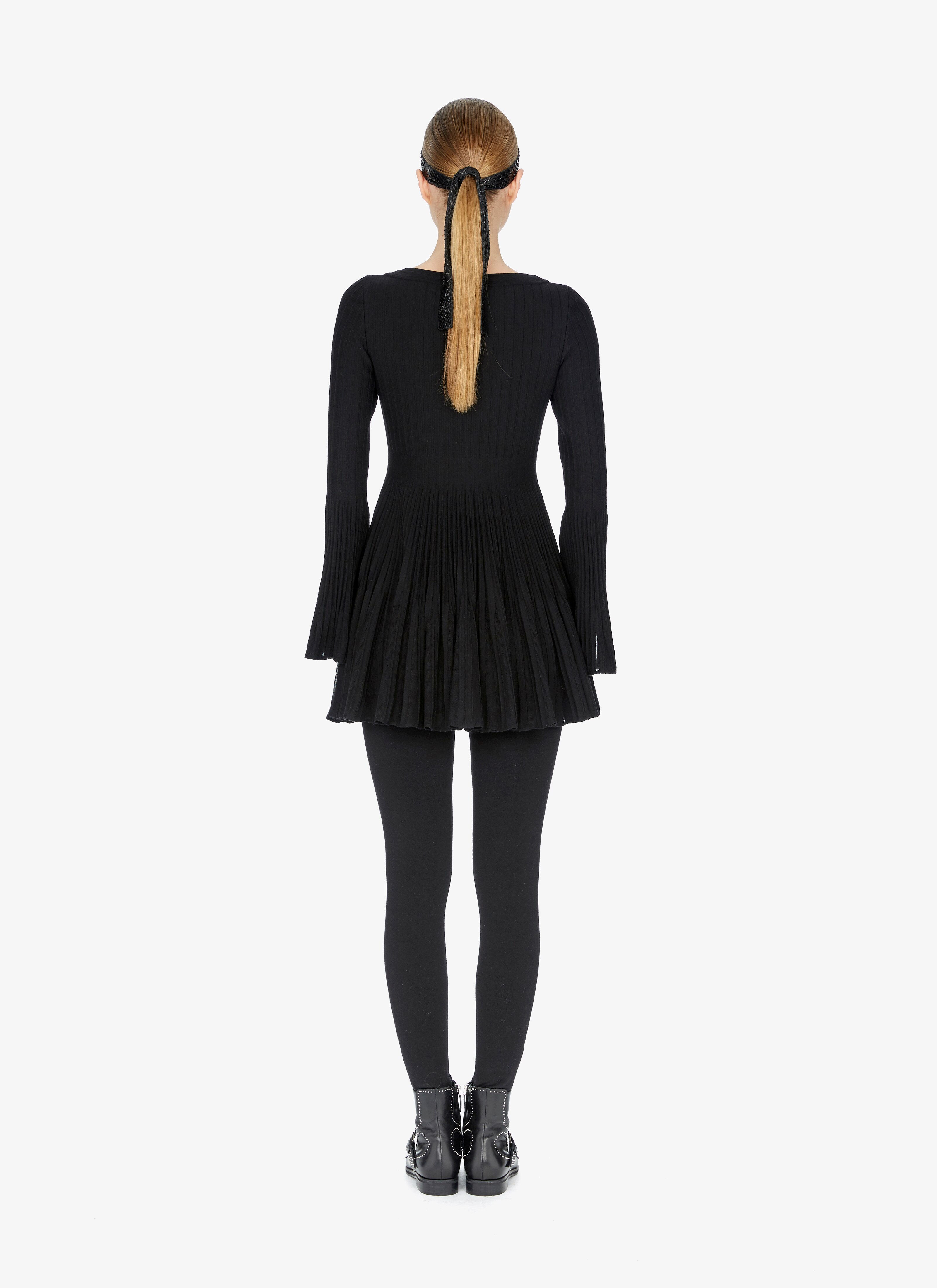 Wool-Blend Plissé Dress Wool-Blend Plissé Dress - maison-alaia.com