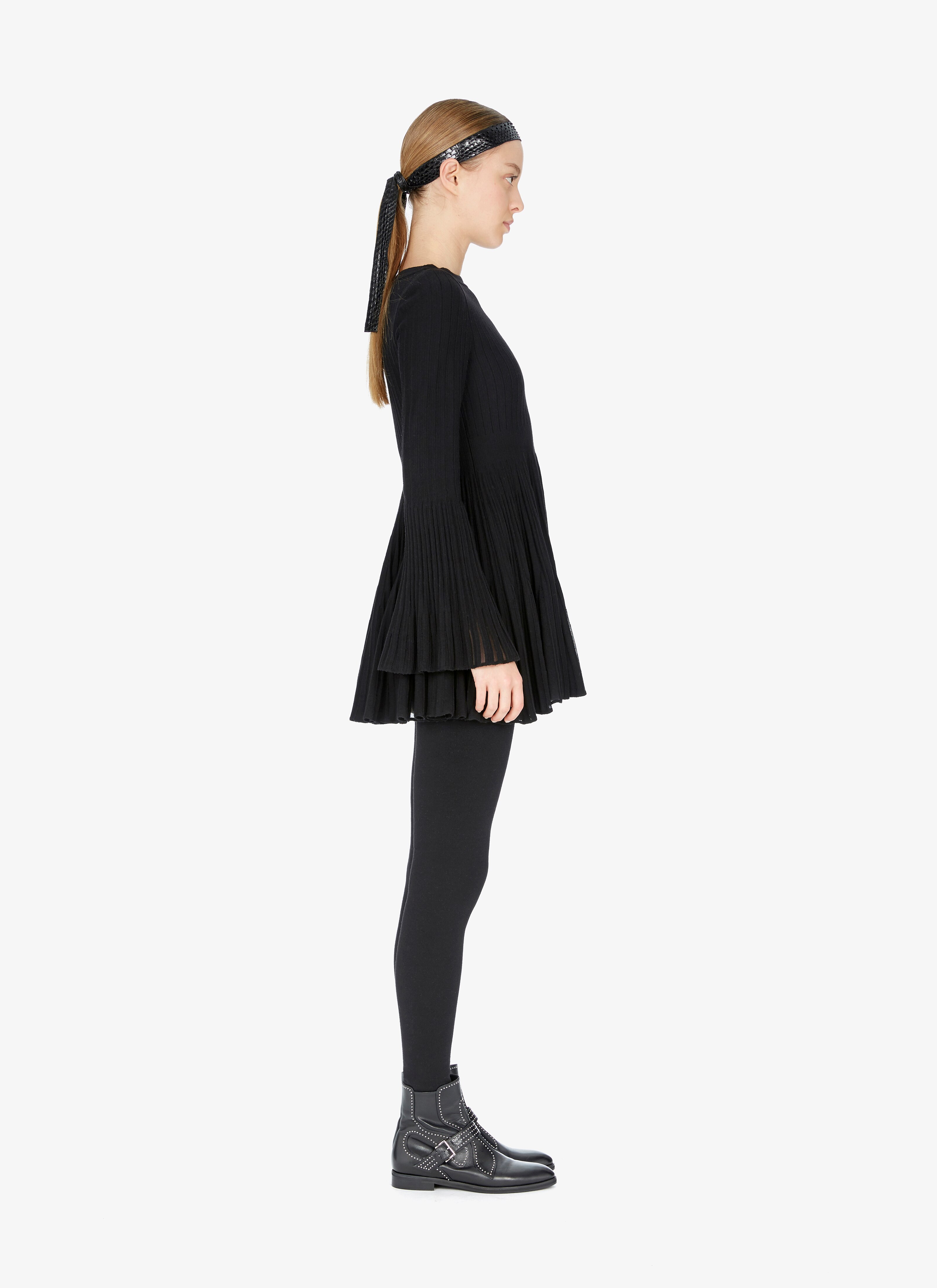 Wool-Blend Plissé Dress Wool-Blend Plissé Dress - maison-alaia.com