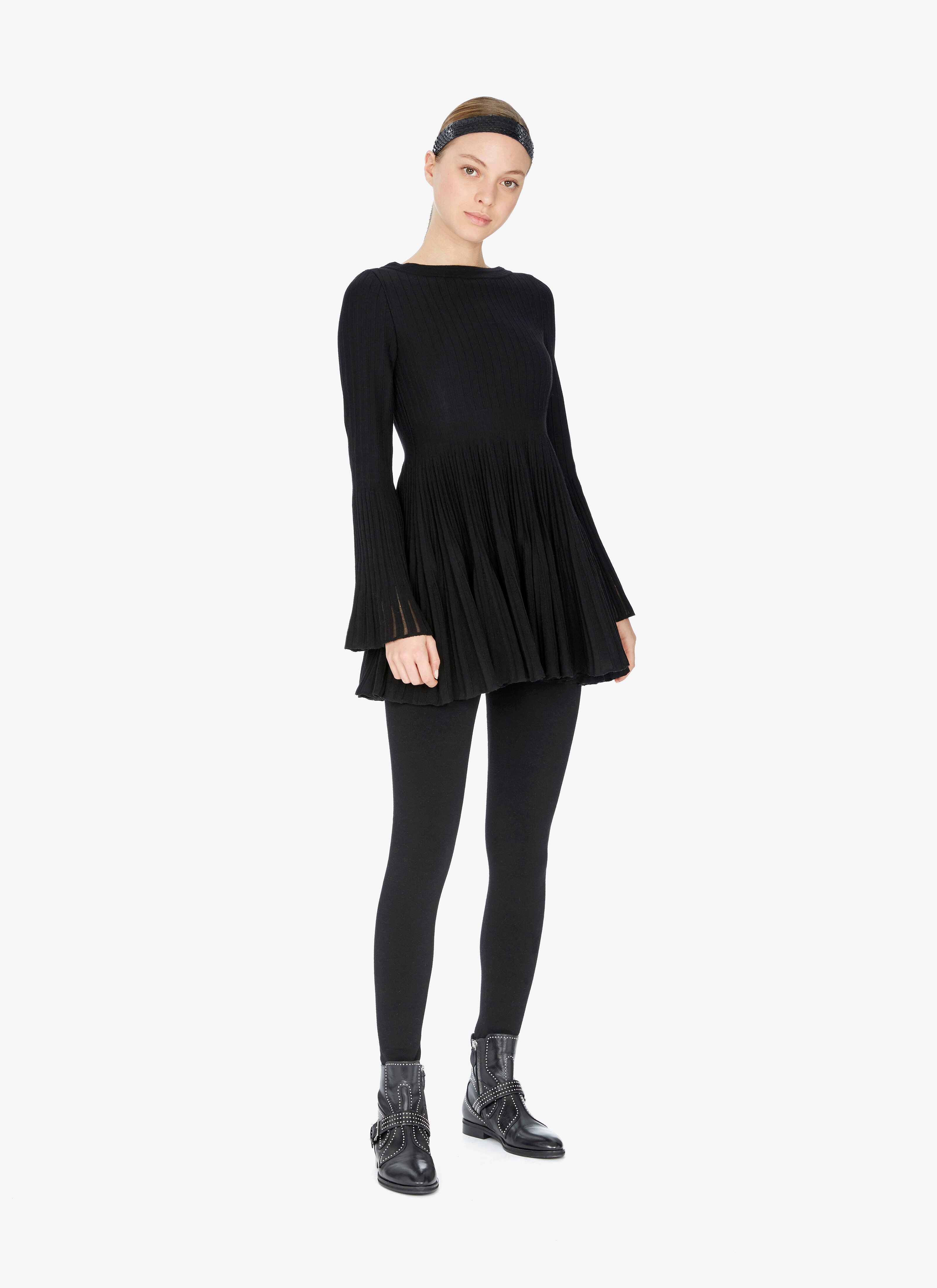 Wool-Blend Plissé Dress Wool-Blend Plissé Dress - maison-alaia.com