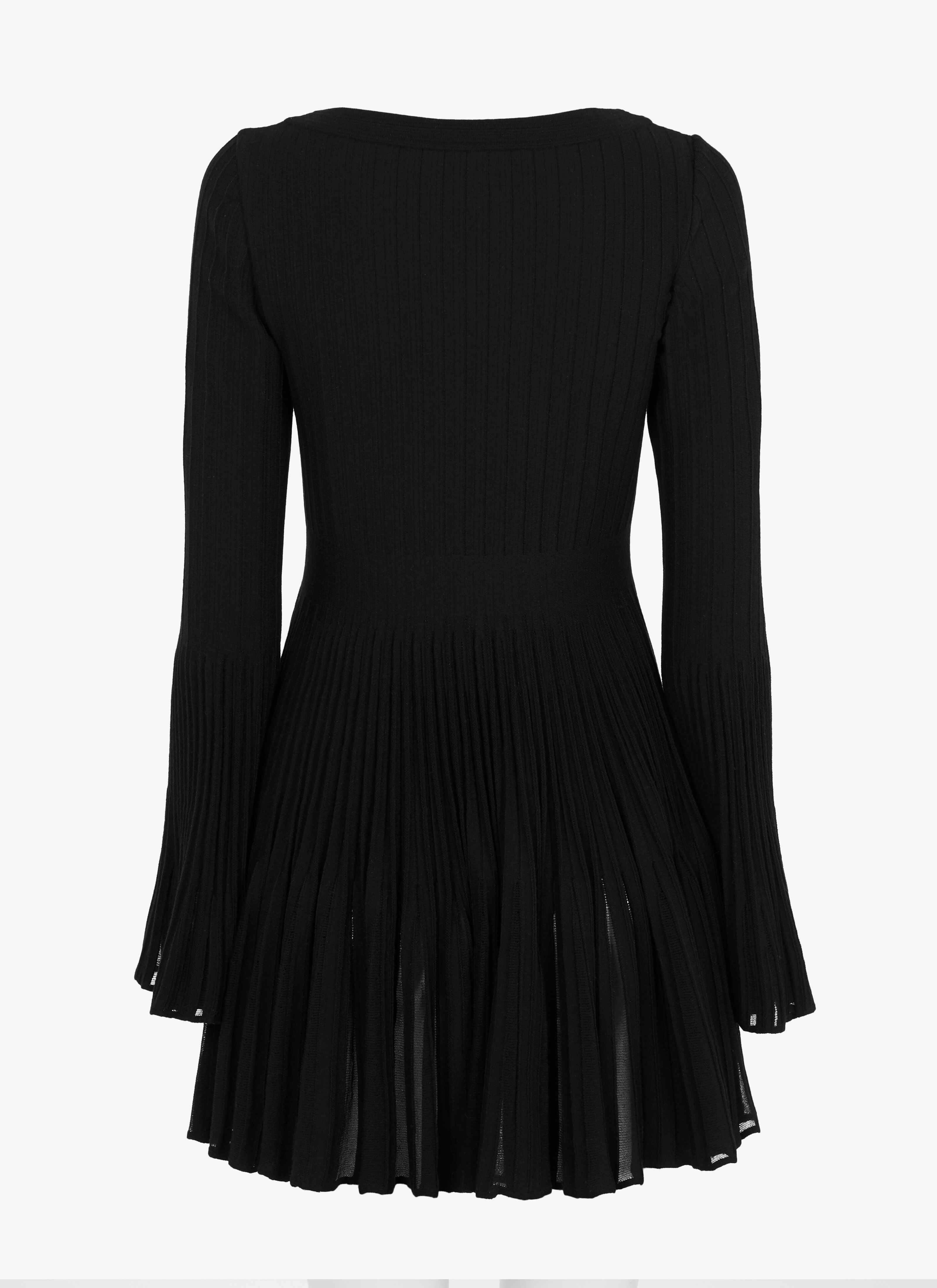 Wool-Blend Plissé Dress Wool-Blend Plissé Dress - maison-alaia.com