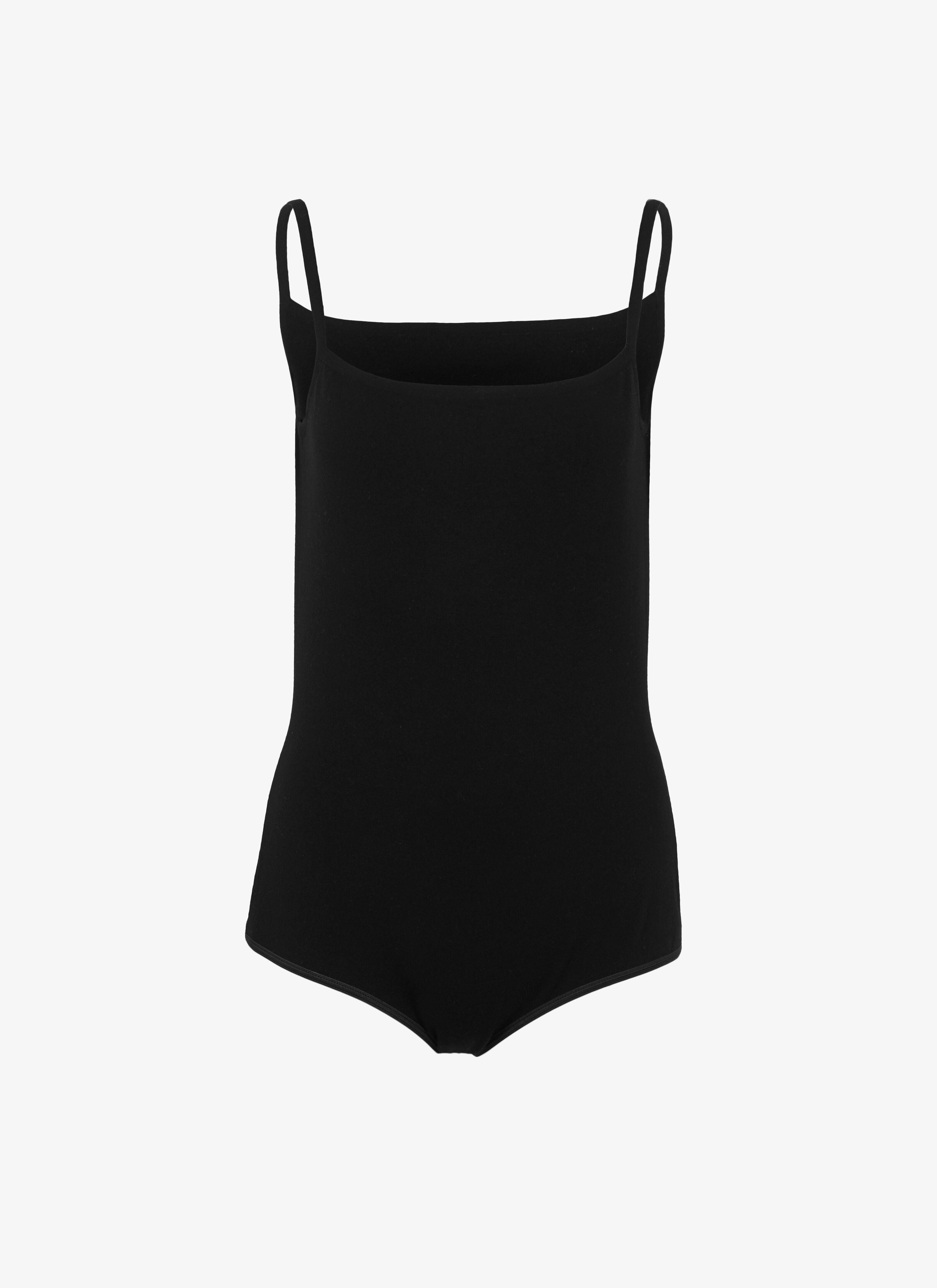 ALAÏA NOIR BODY SANS MANCHES EN MÉLANGE DE LAINE