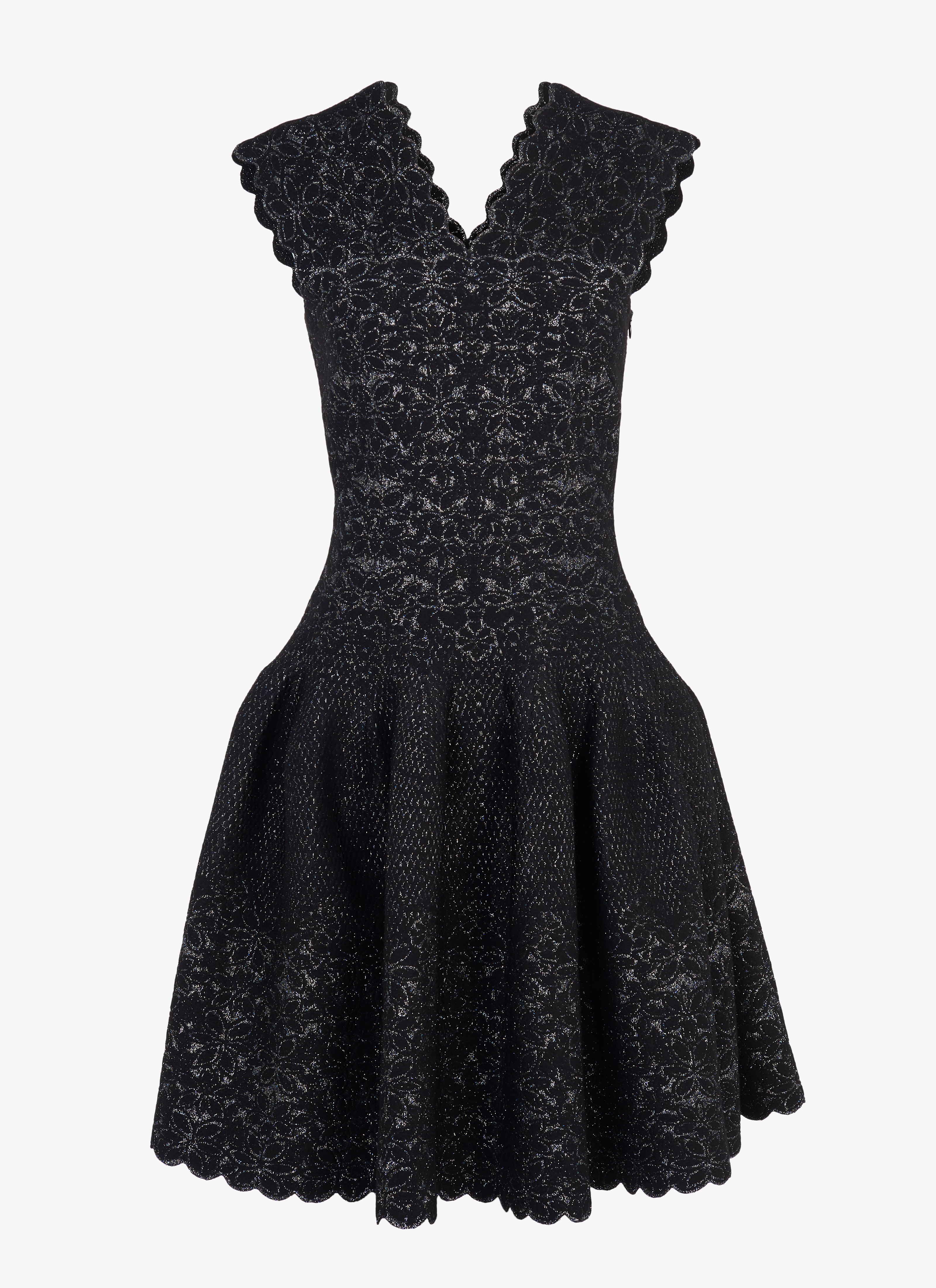 ALAÏA NOIR/ARGENT  ROBE SANS MANCHES PATIO LUX NOIR/ARGENT