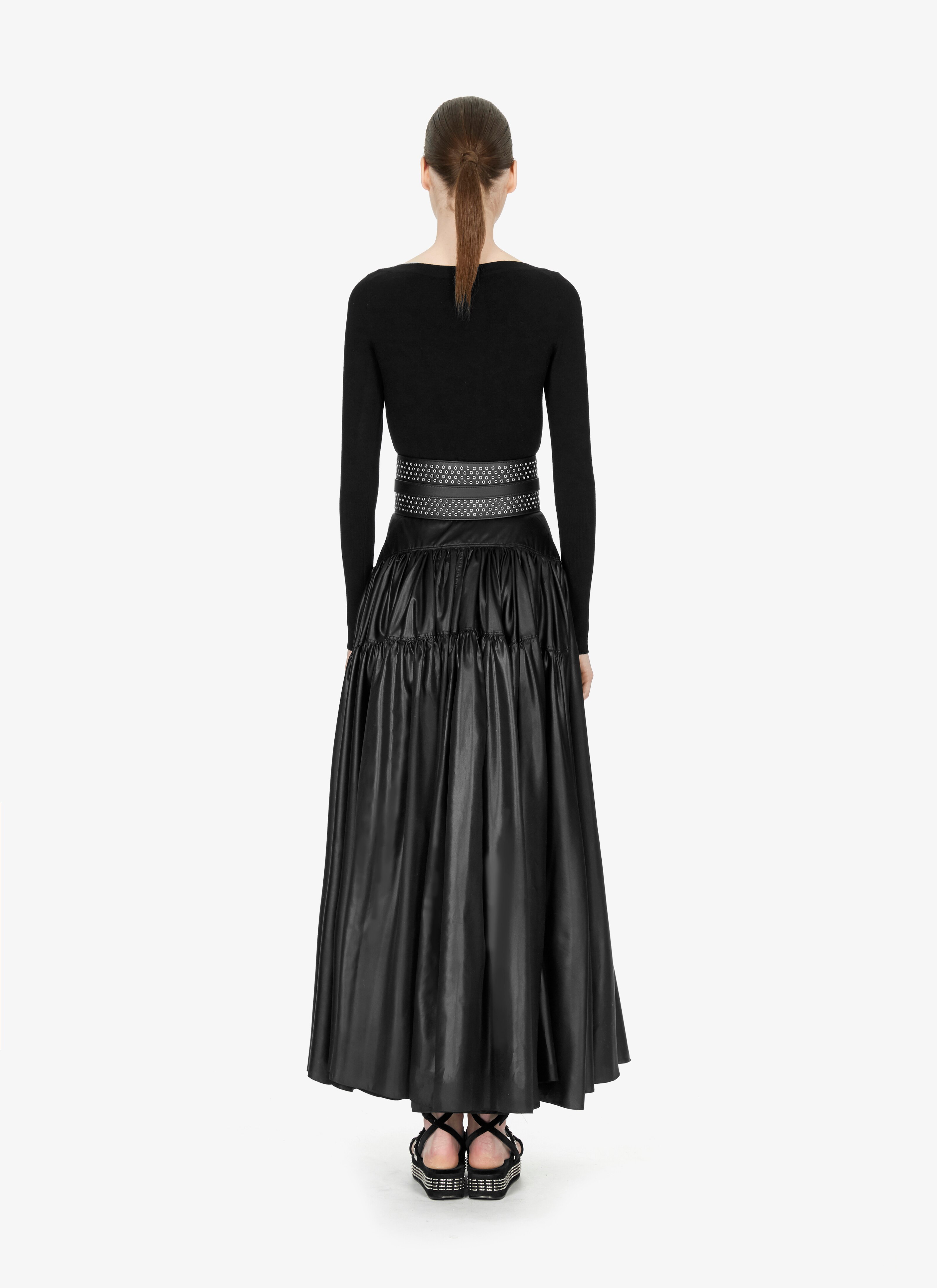 Long Silk Taffeta Gathered Skirt Long Silk Taffeta Gathered Skirt - maison-alaia.com