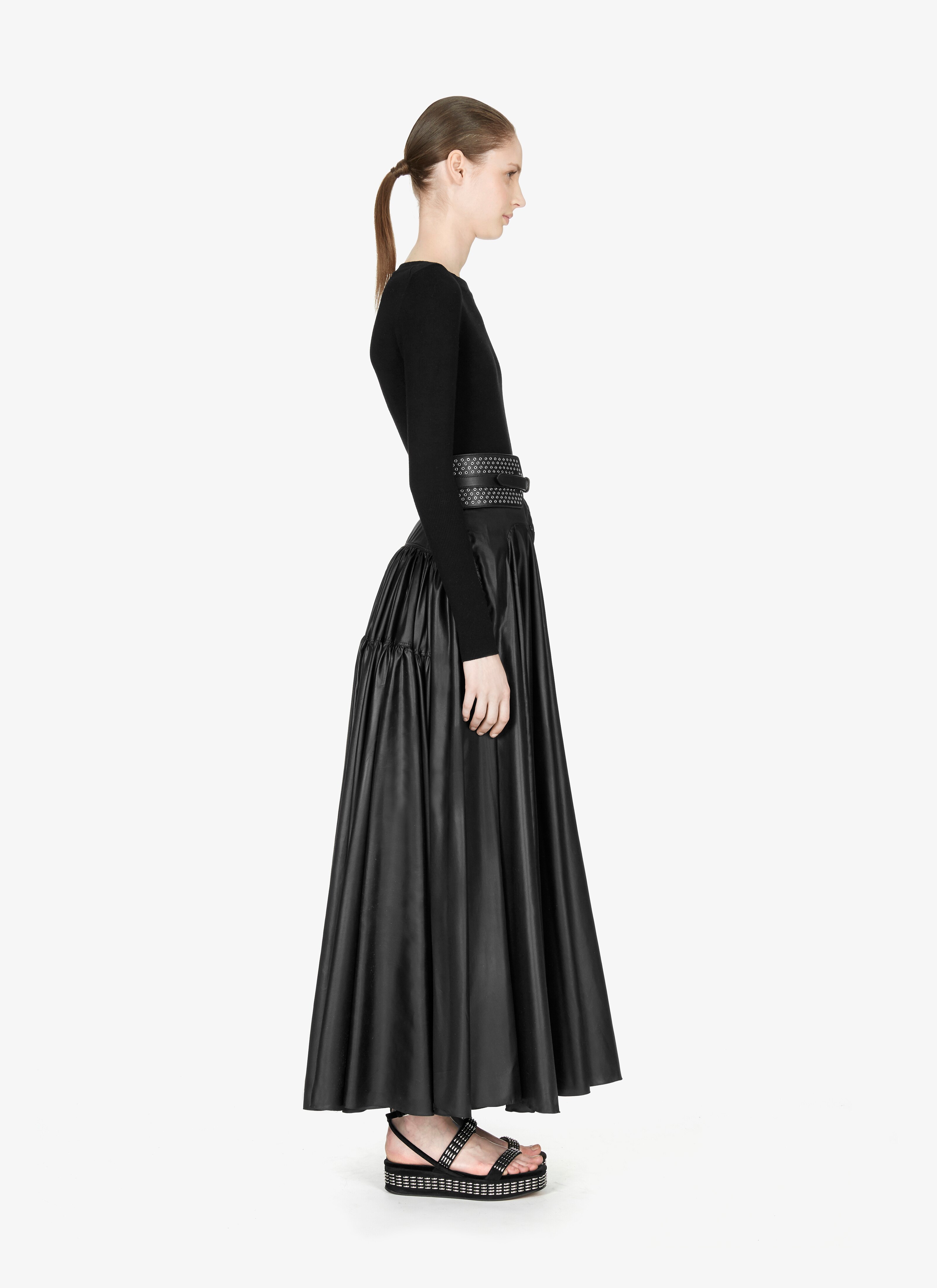 Long Silk Taffeta Gathered Skirt Long Silk Taffeta Gathered Skirt - maison-alaia.com