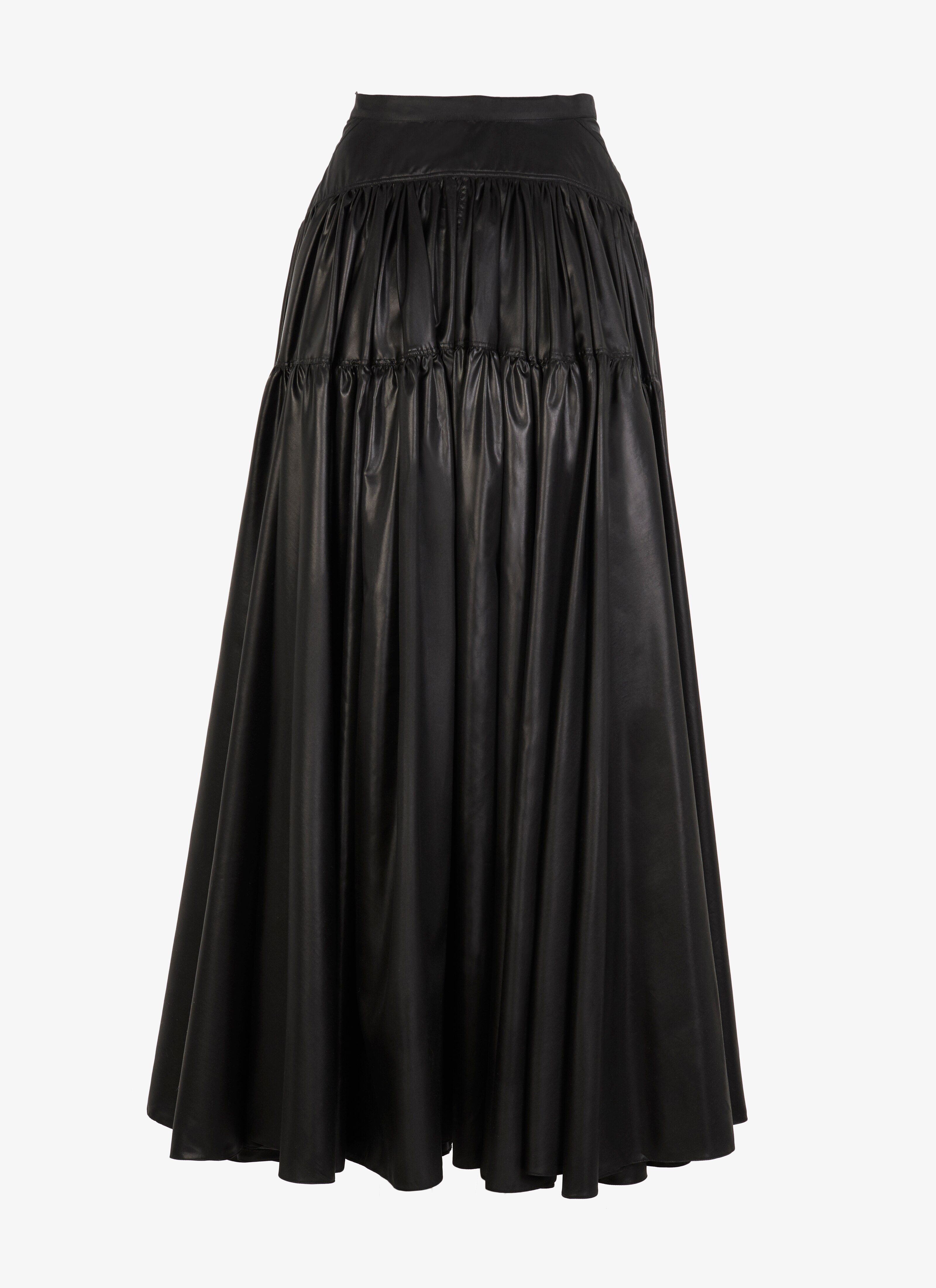 Long Silk Taffeta Gathered Skirt Long Silk Taffeta Gathered Skirt - maison-alaia.com