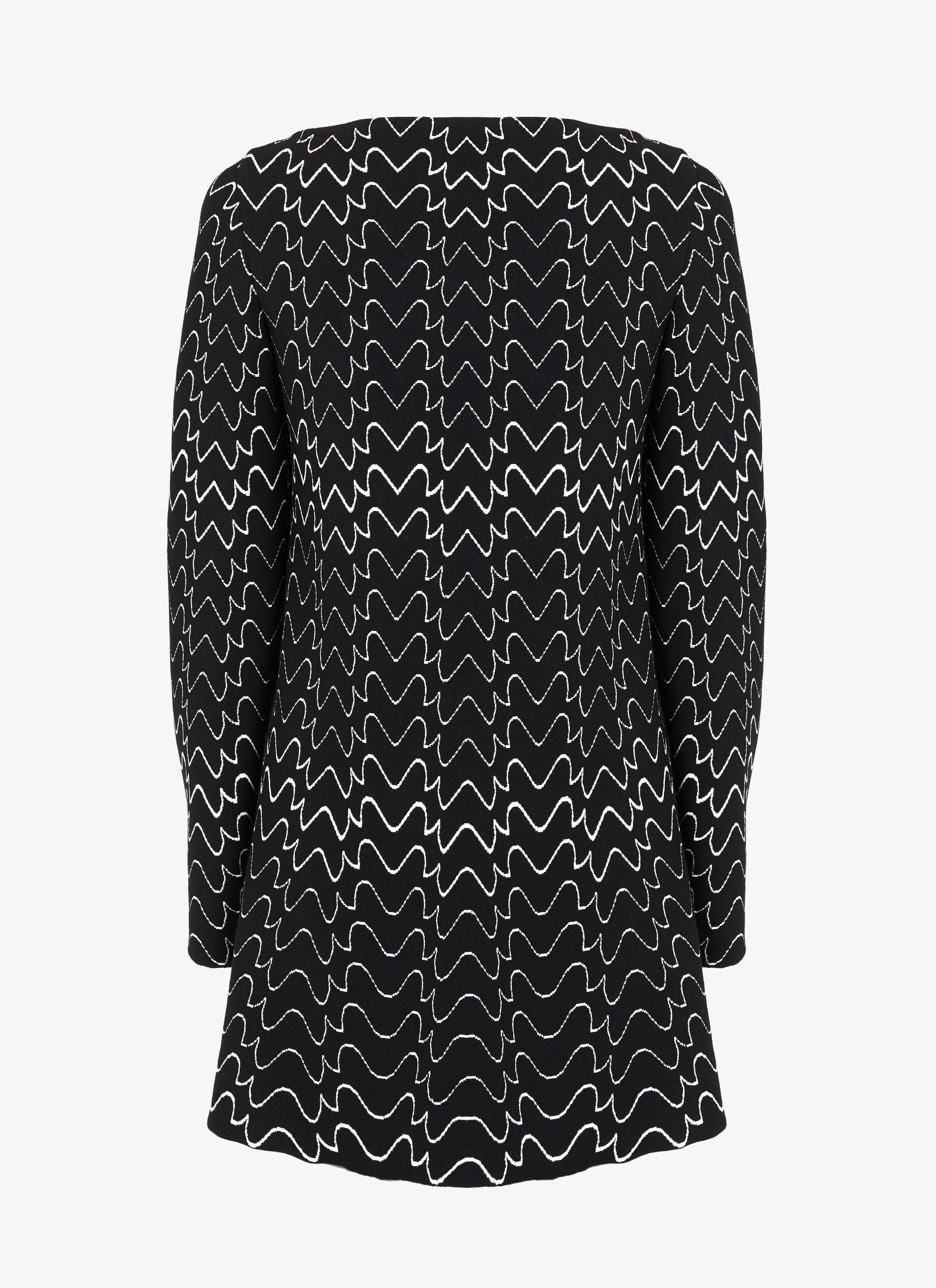 Wool-Blend Wave-Motif Smock Dress Wool-Blend Wave-Motif Smock Dress - maison-alaia.com