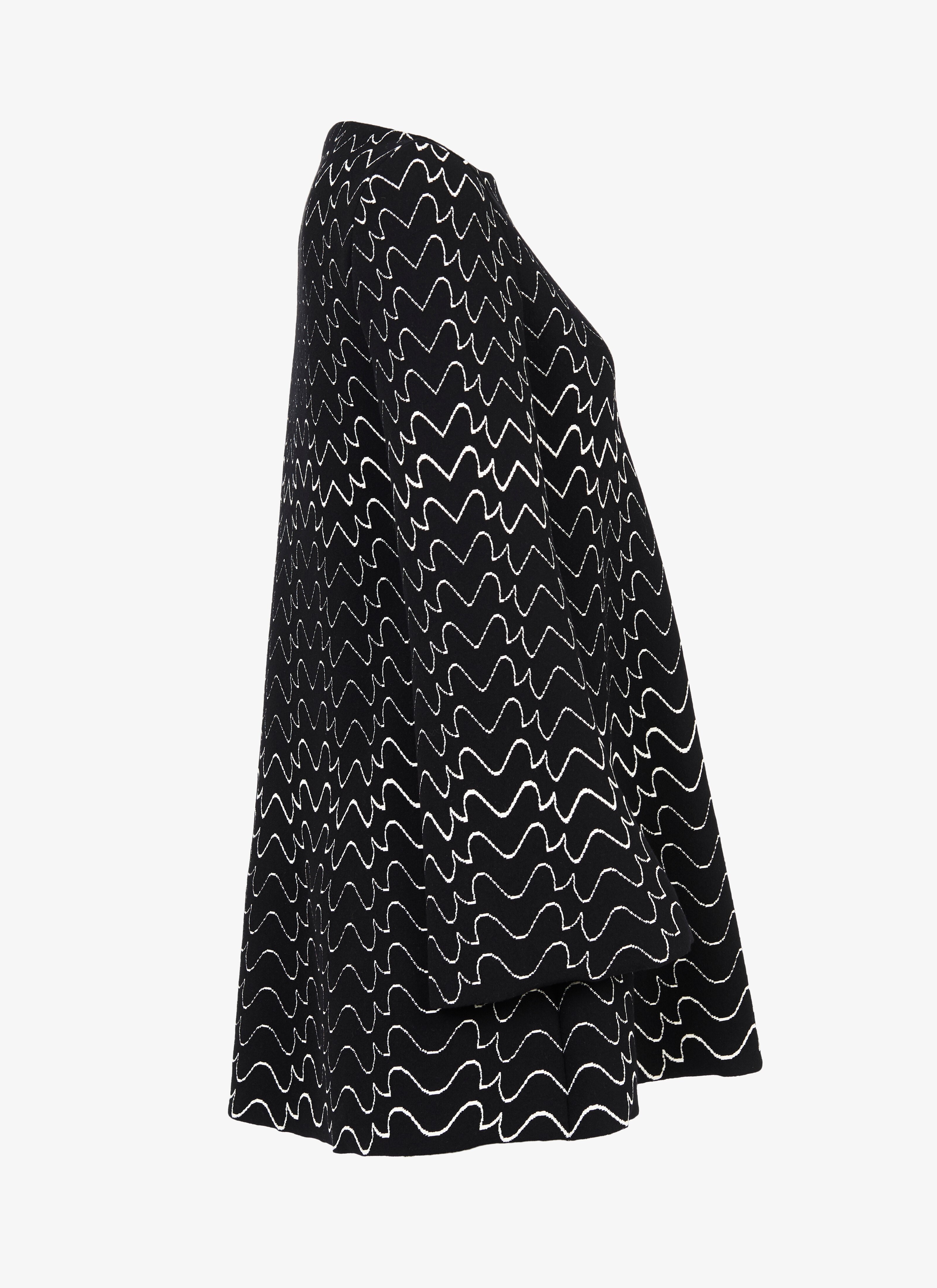 Wool-Blend Wave-Motif Smock Dress Wool-Blend Wave-Motif Smock Dress - maison-alaia.com