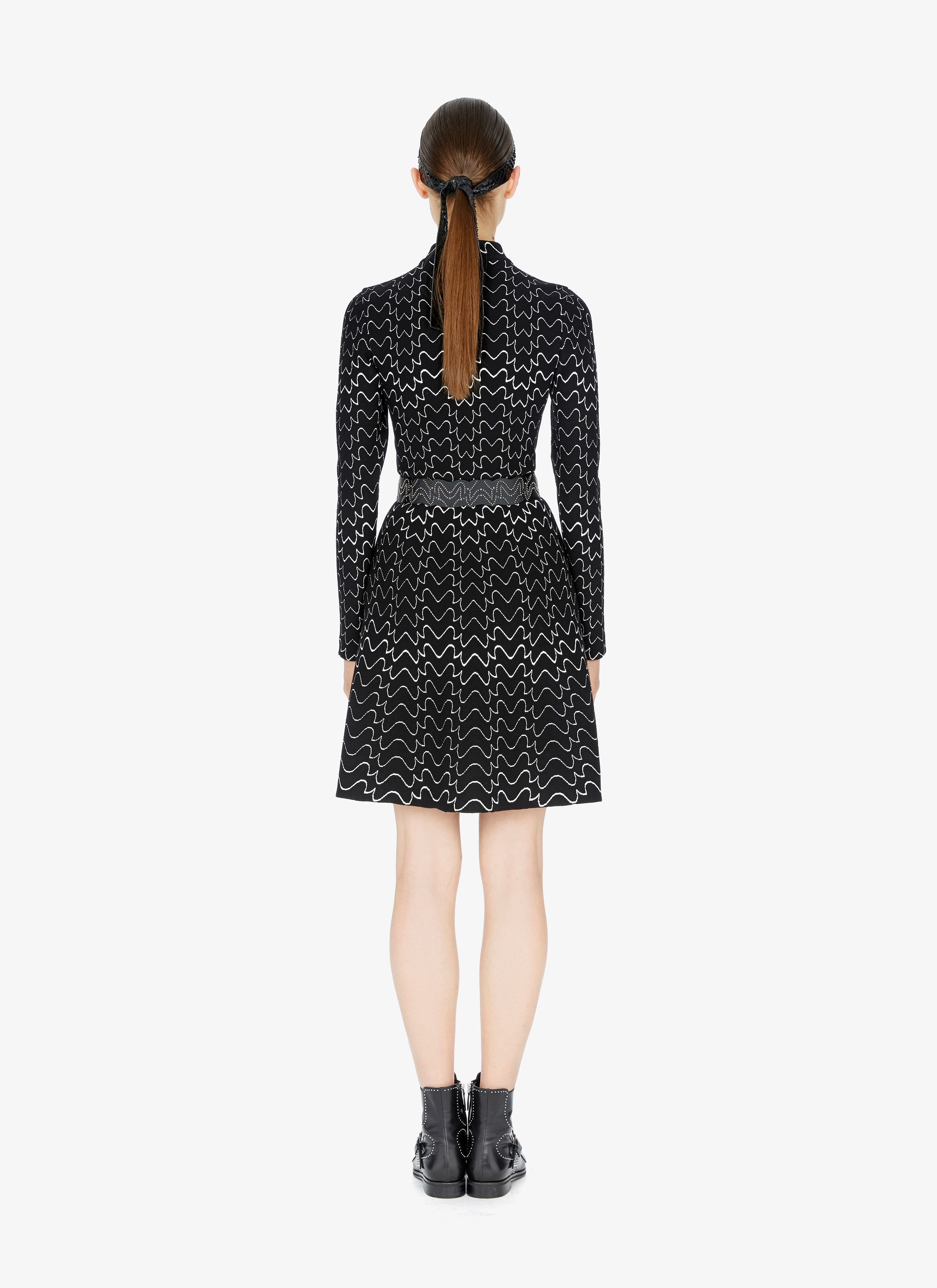 Wool-Blend Wave-Motif Dress Wool-Blend Wave-Motif Dress - maison-alaia.com