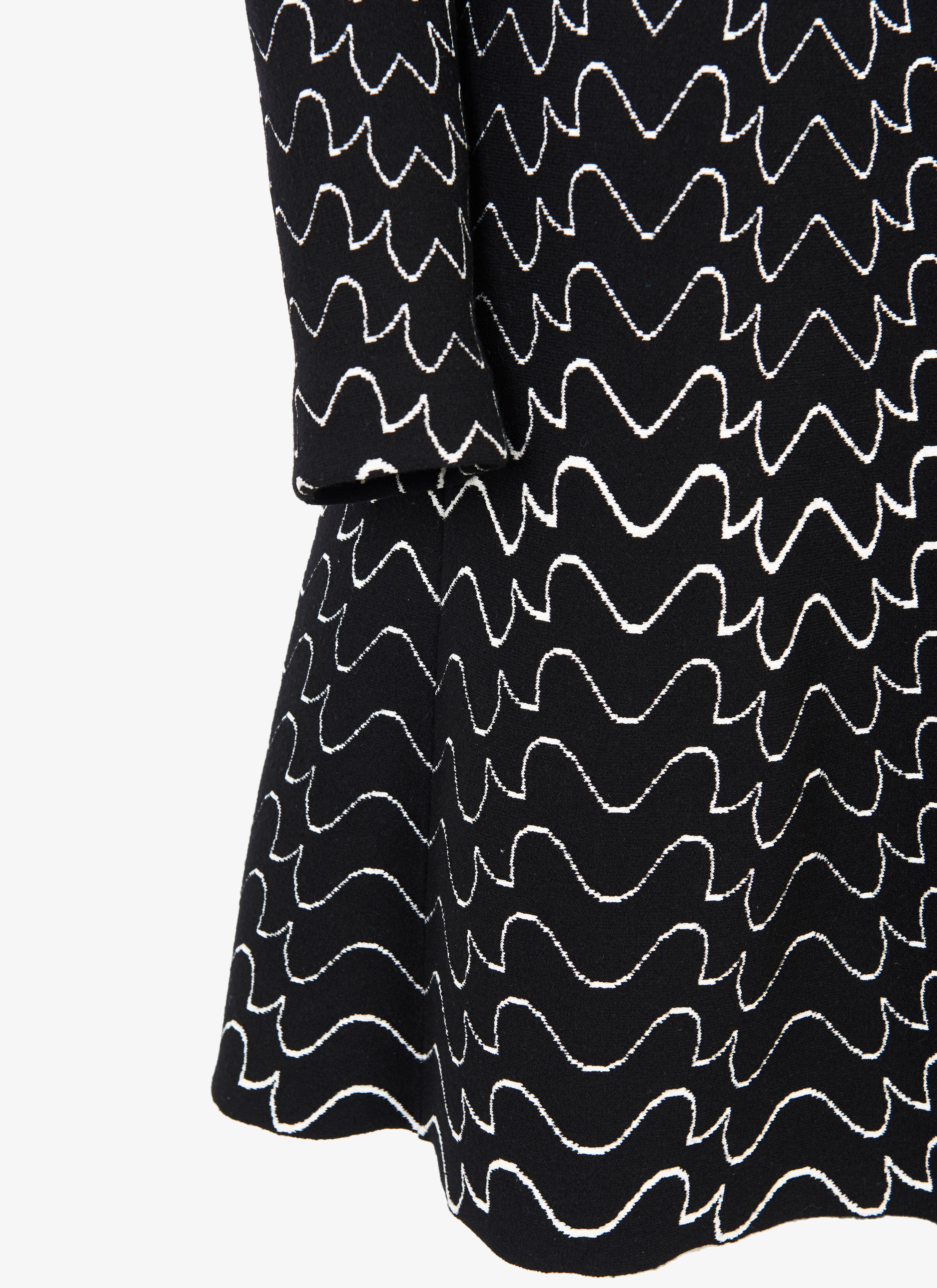 Wool-Blend Wave-Motif Dress Wool-Blend Wave-Motif Dress - maison-alaia.com