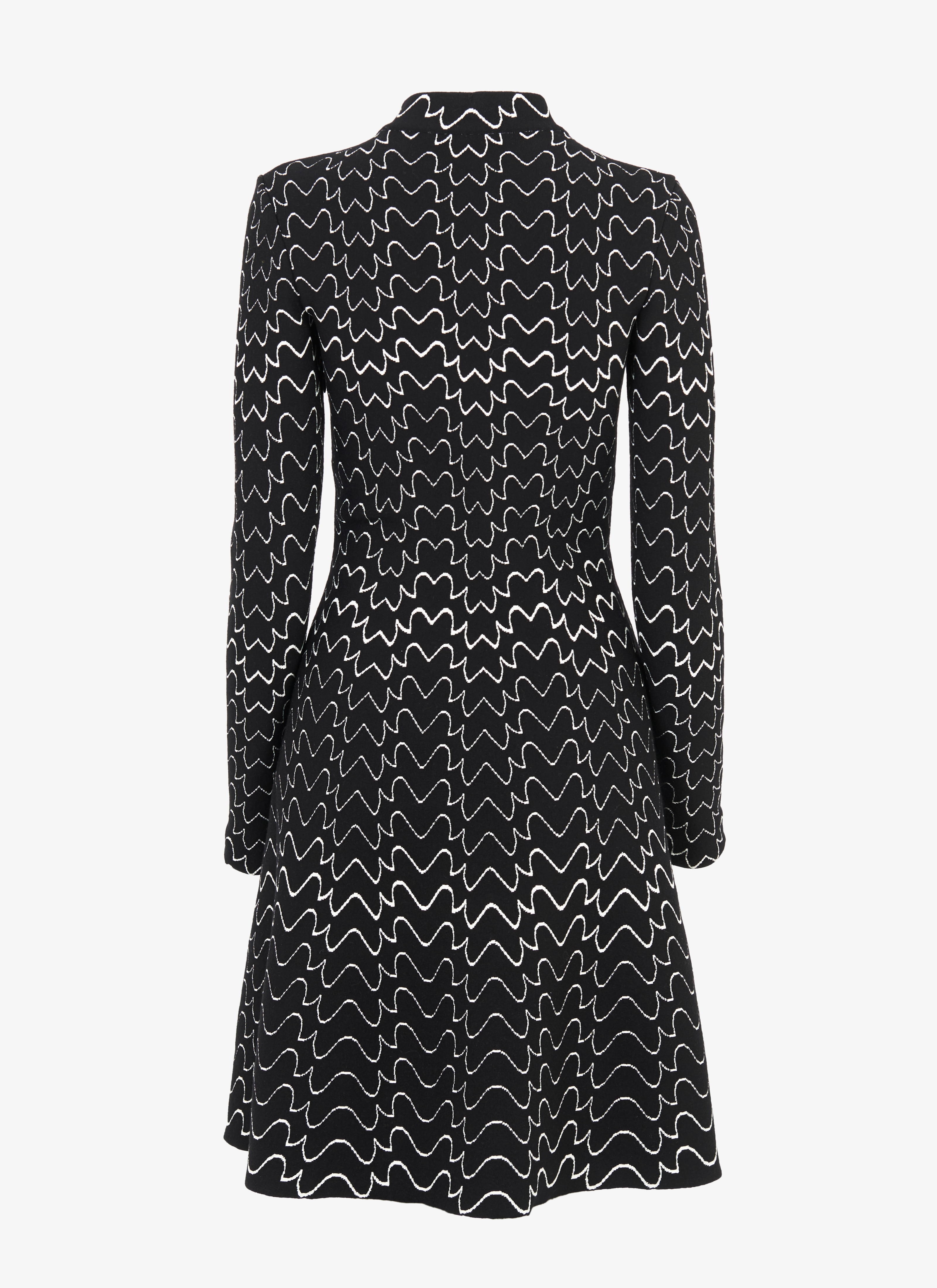 Wool-Blend Wave-Motif Dress Wool-Blend Wave-Motif Dress - maison-alaia.com