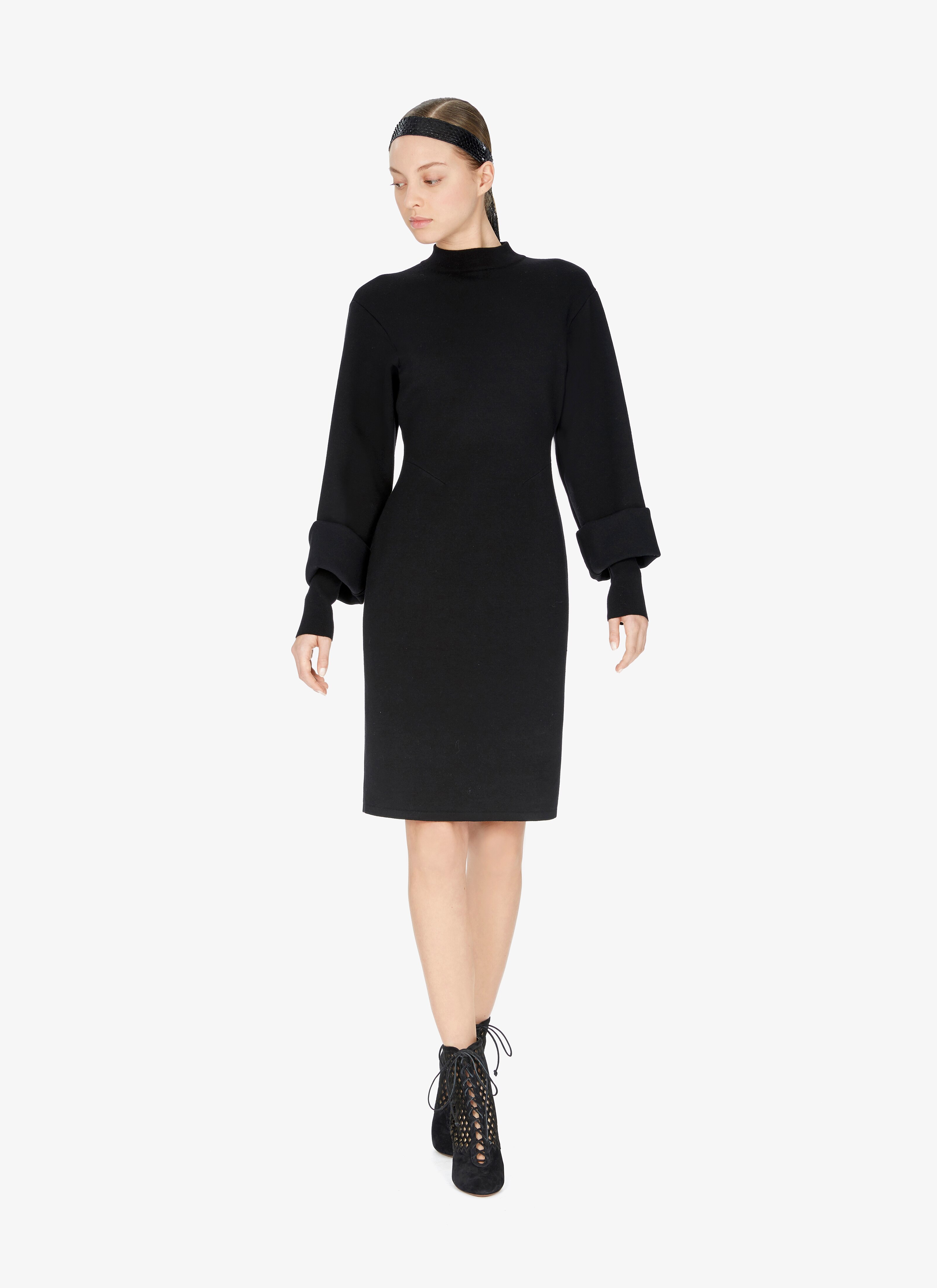 Double-Sleeve Wool-Blend Dress Double-Sleeve Wool-Blend Dress - maison-alaia.com