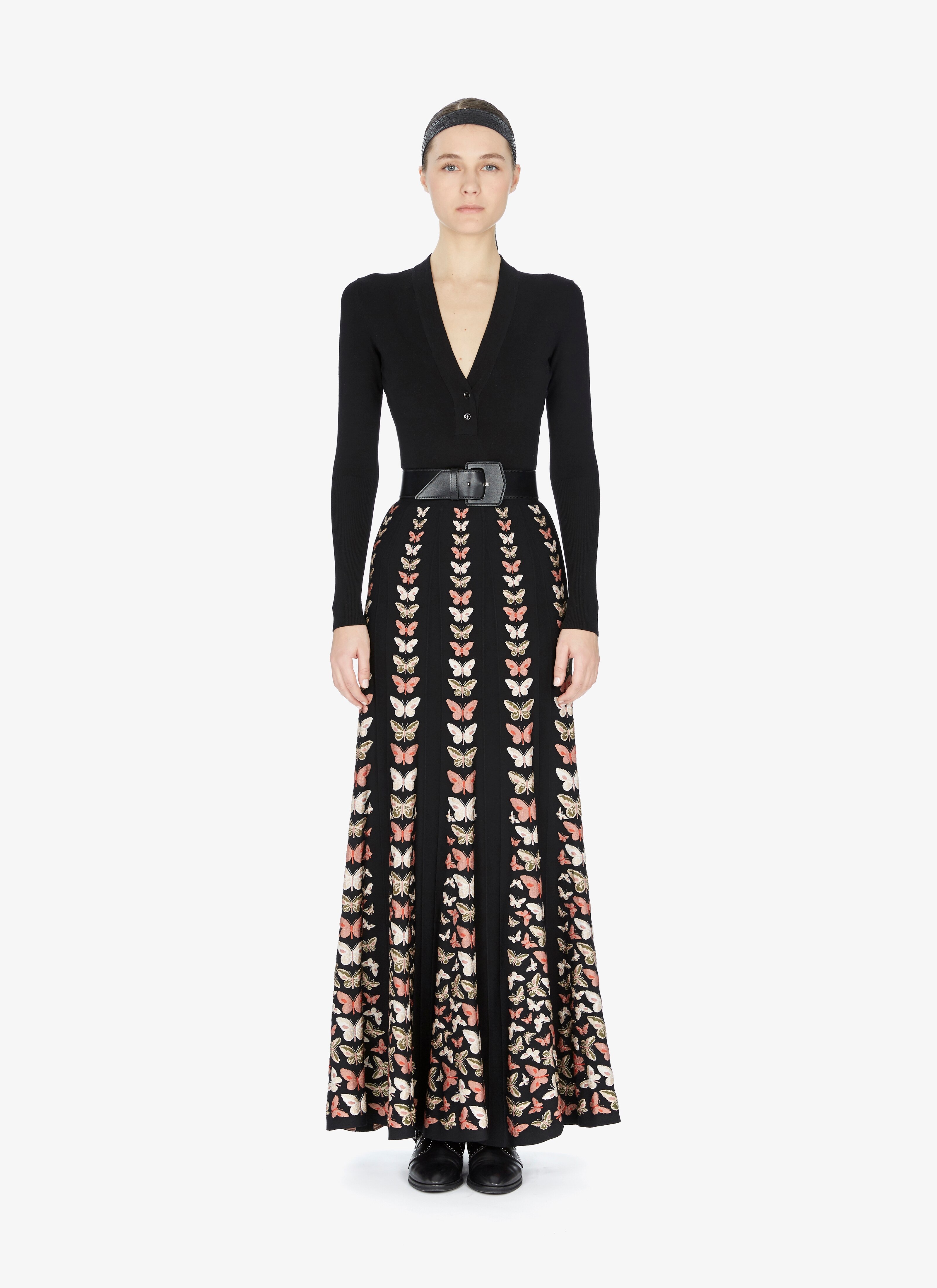 Long Knit Butterfly Skirt Long Knit Butterfly Skirt - maison-alaia.com
