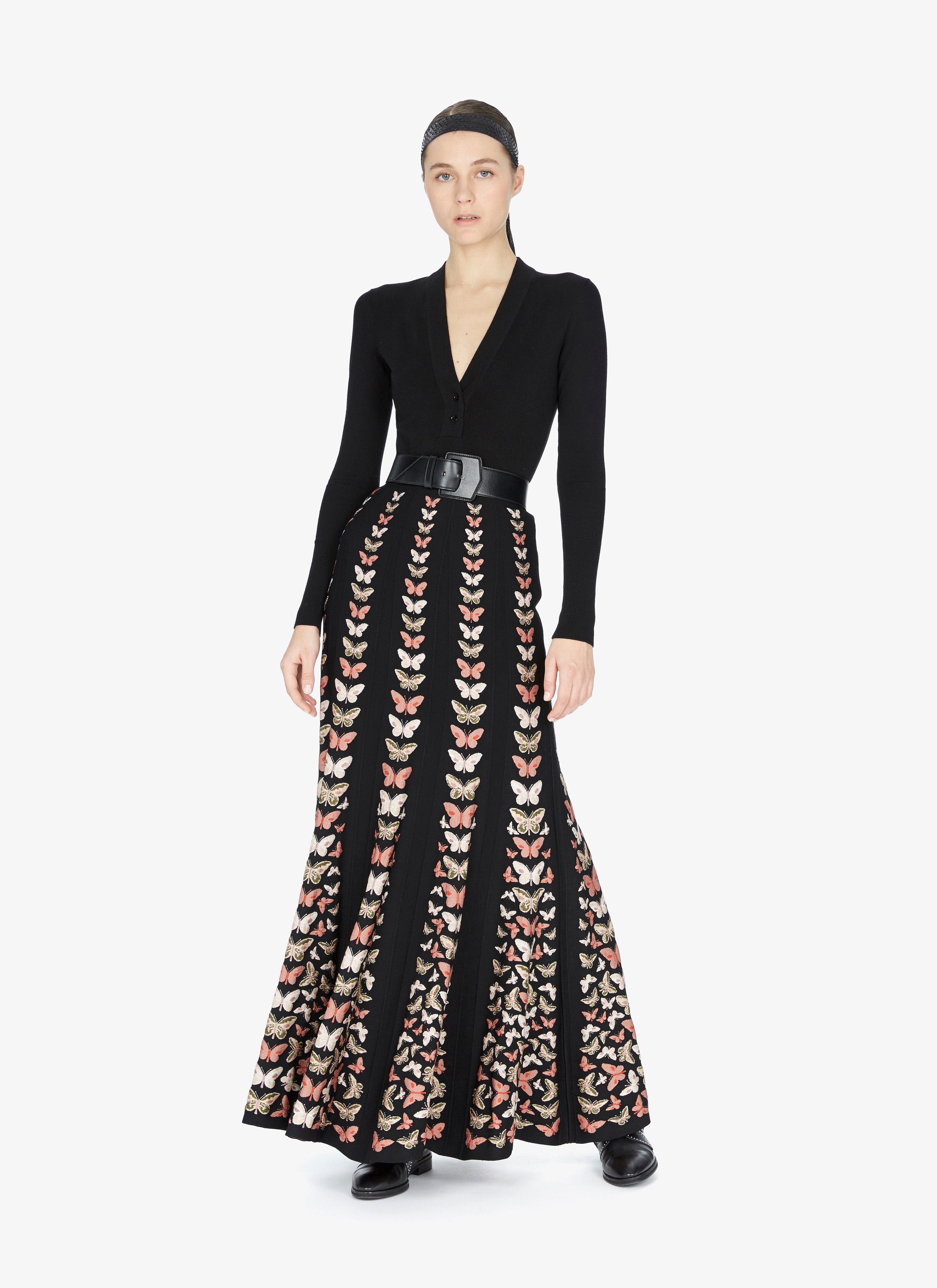 Long Knit Butterfly Skirt Long Knit Butterfly Skirt - maison-alaia.com