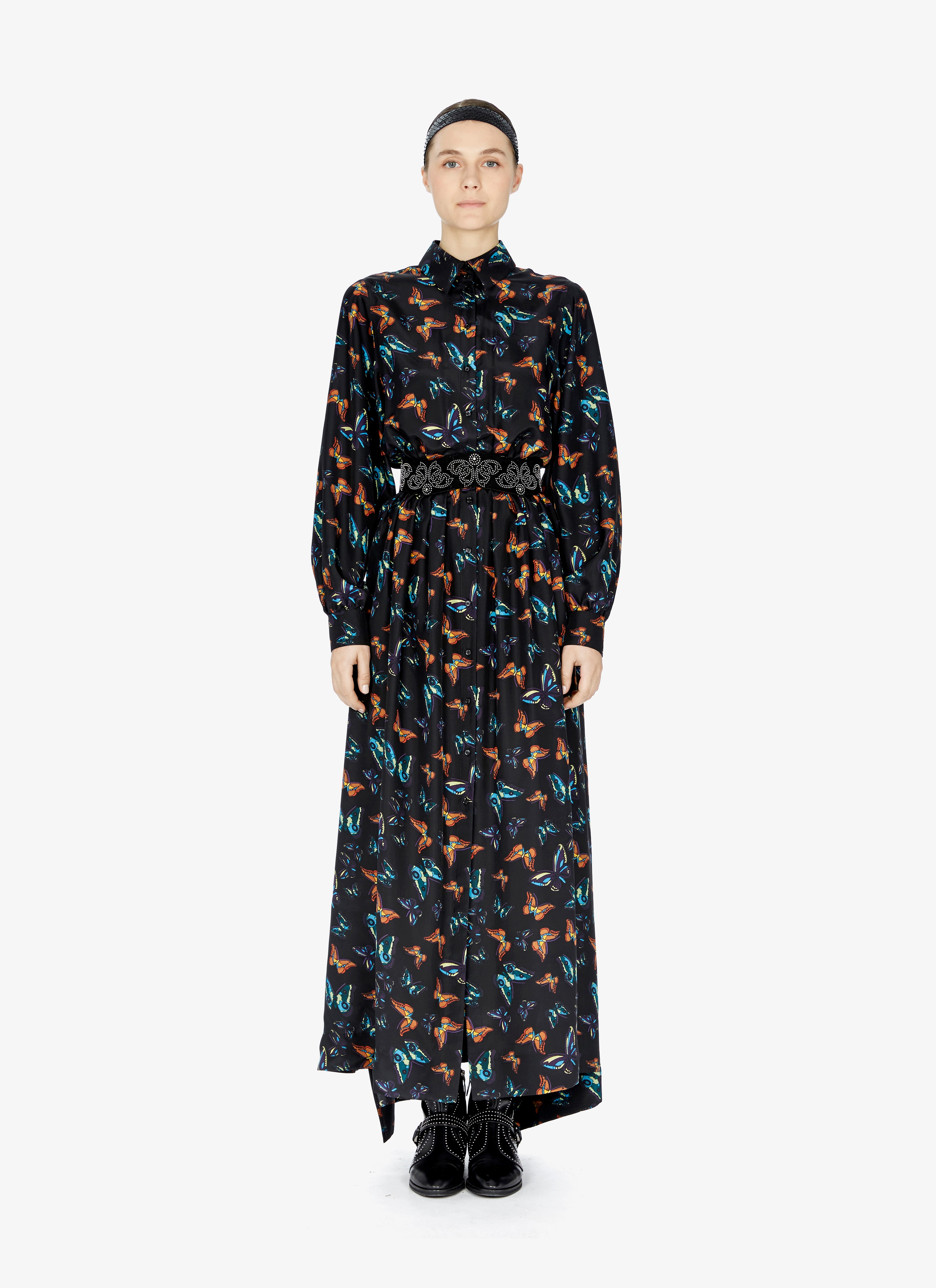 Long Silk Butterfly Dress Long Silk Butterfly Dress - maison-alaia.com
