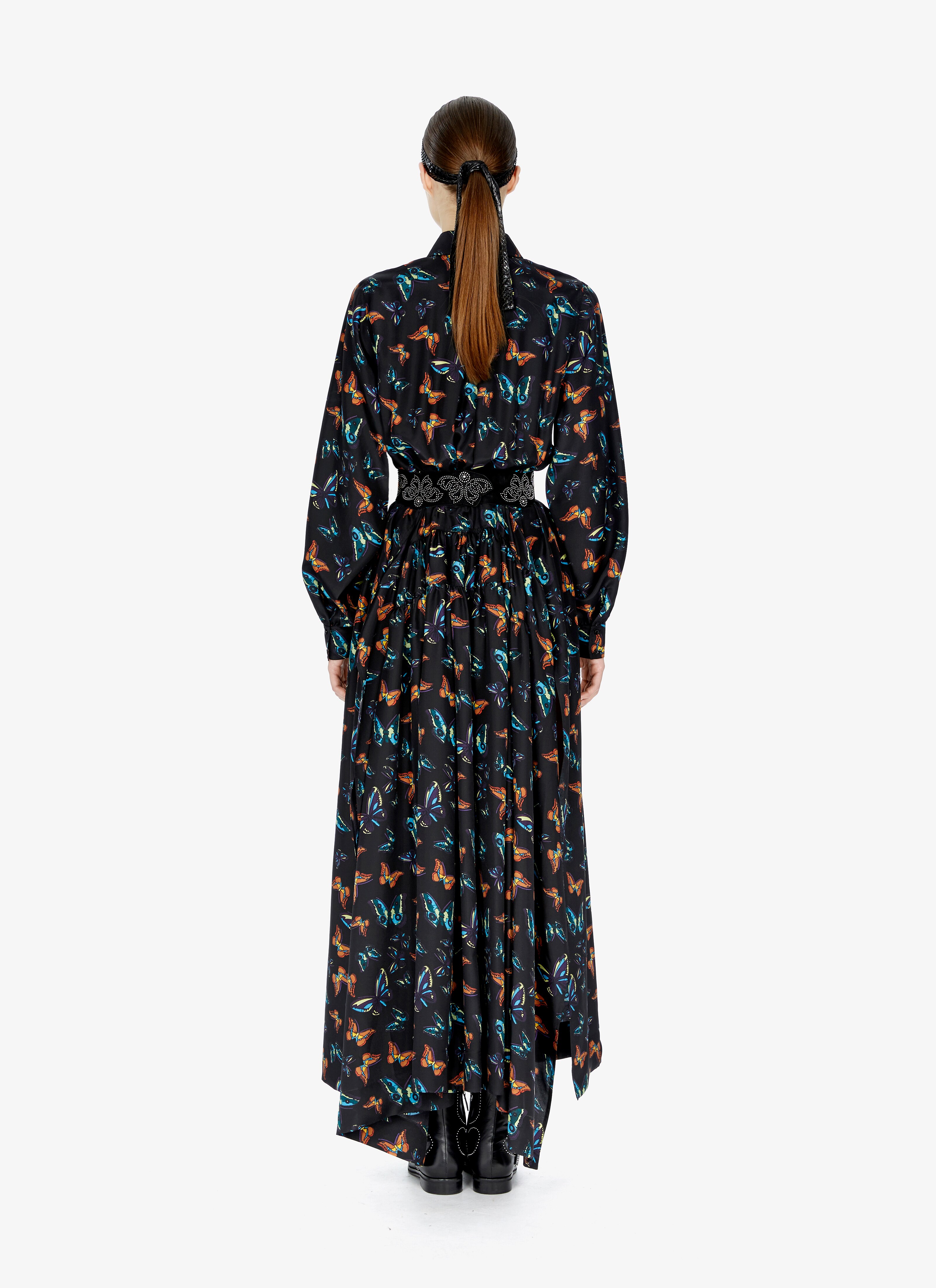 Long Silk Butterfly Dress Long Silk Butterfly Dress - maison-alaia.com