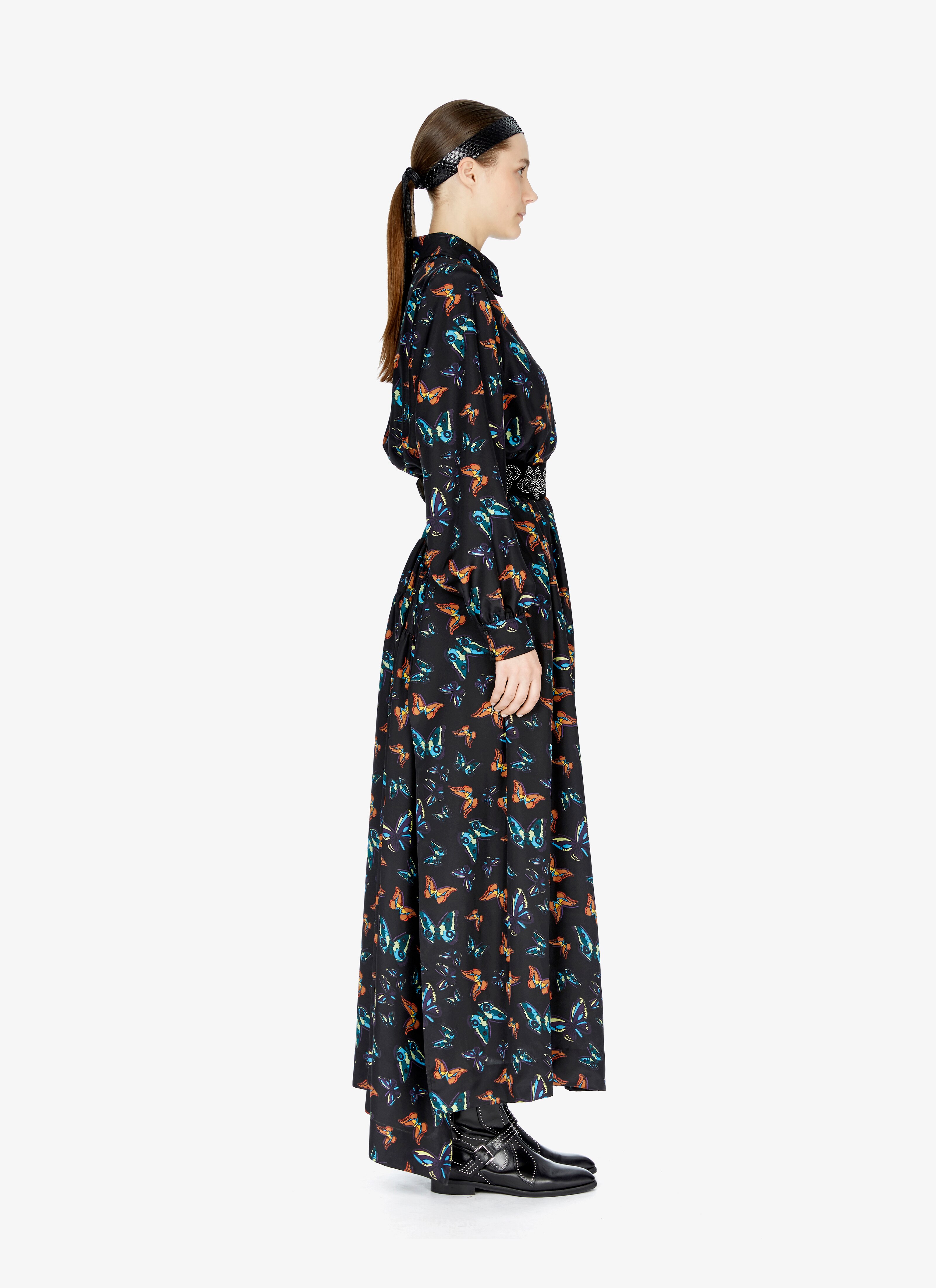 Long Silk Butterfly Dress Long Silk Butterfly Dress - maison-alaia.com