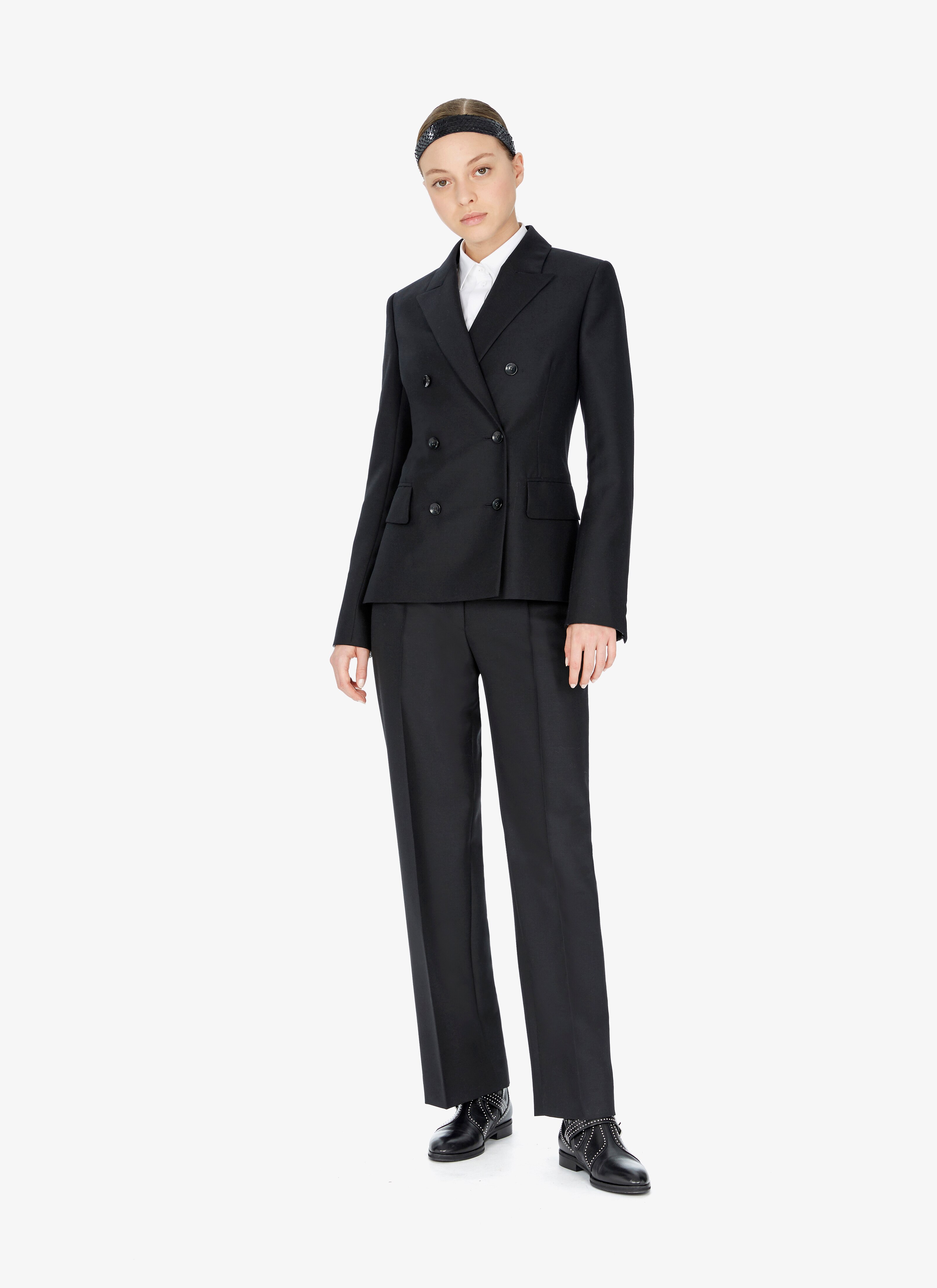 Wool-Blend Double-Breasted Blazer Wool-Blend Double-Breasted Blazer - maison-alaia.com