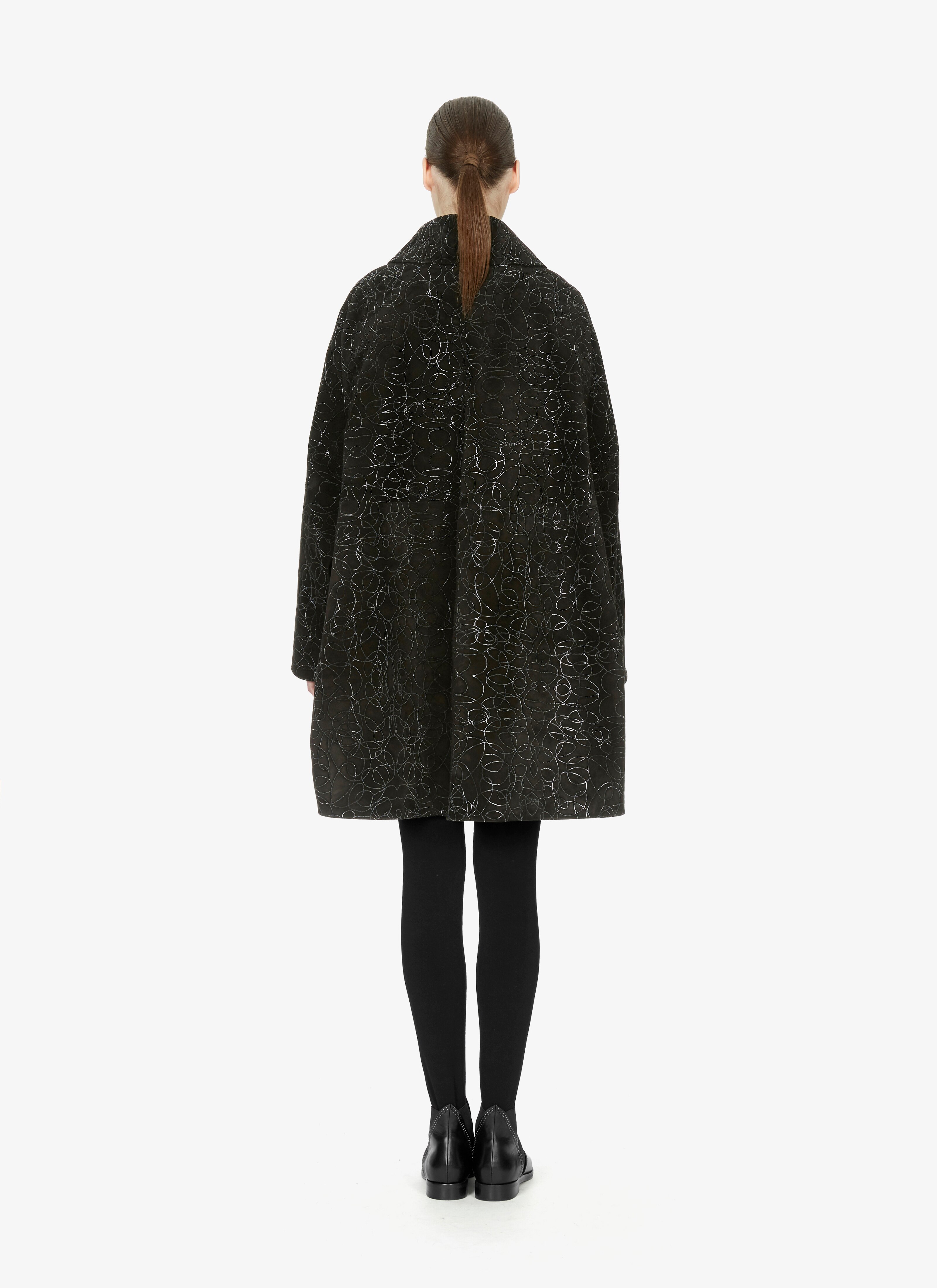 Suede Abstract Cape Coat Suede Abstract Cape Coat - maison-alaia.com