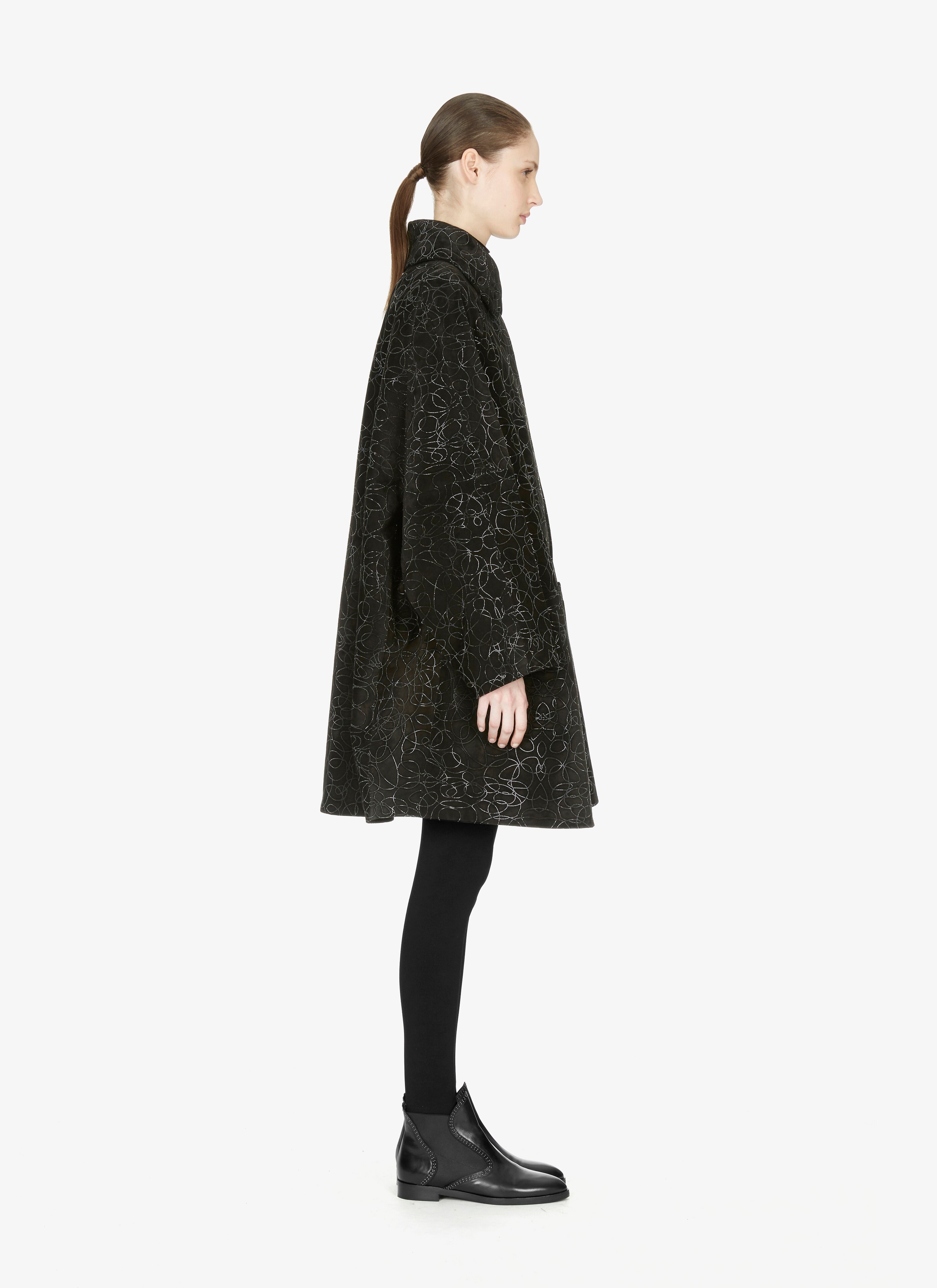 Suede Abstract Cape Coat Suede Abstract Cape Coat - maison-alaia.com