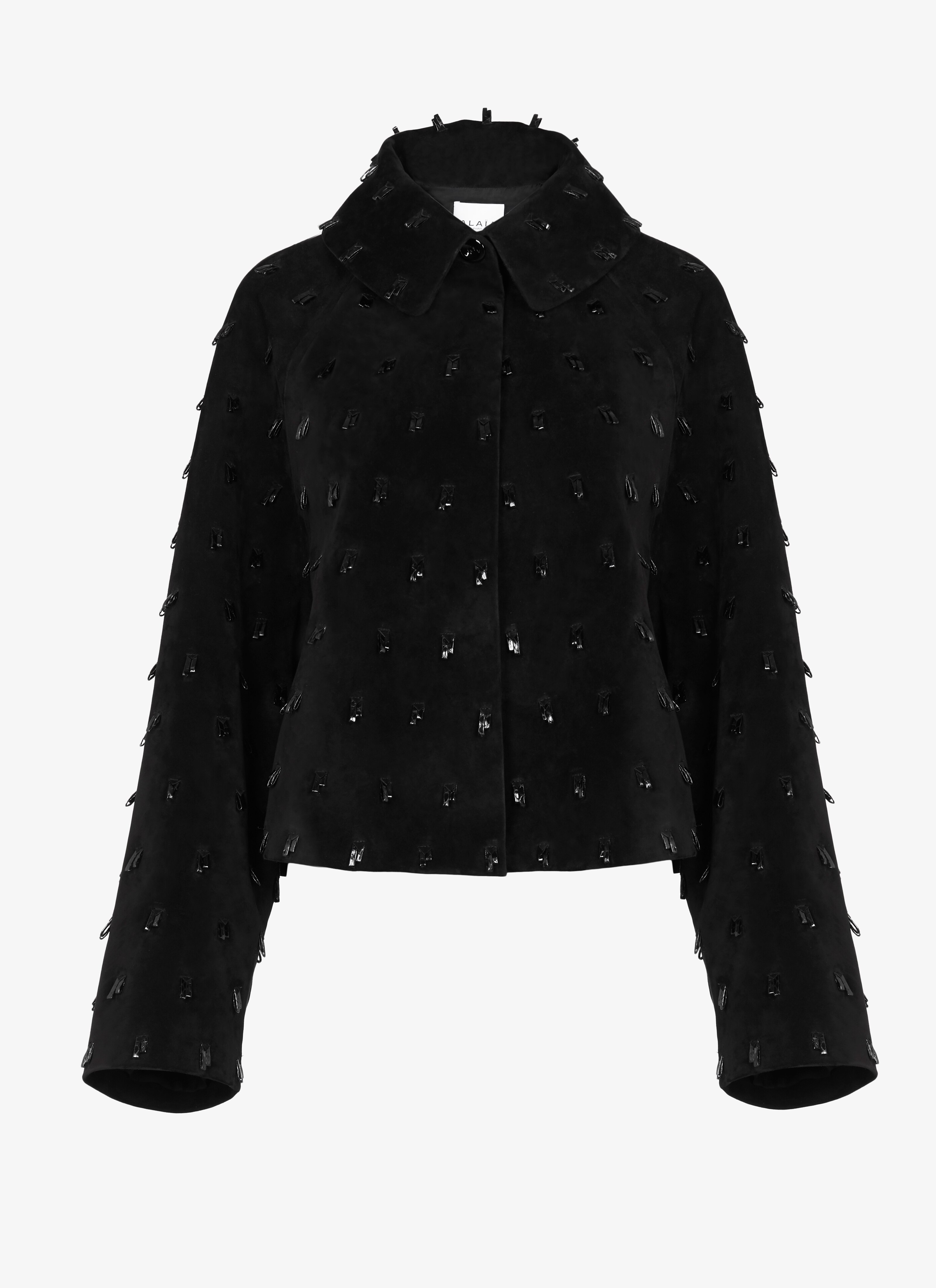 ALAÏA BLACK ALAÏA EDITION 1989 SUEDE AND WATERSNAKE CROPPED JACKET