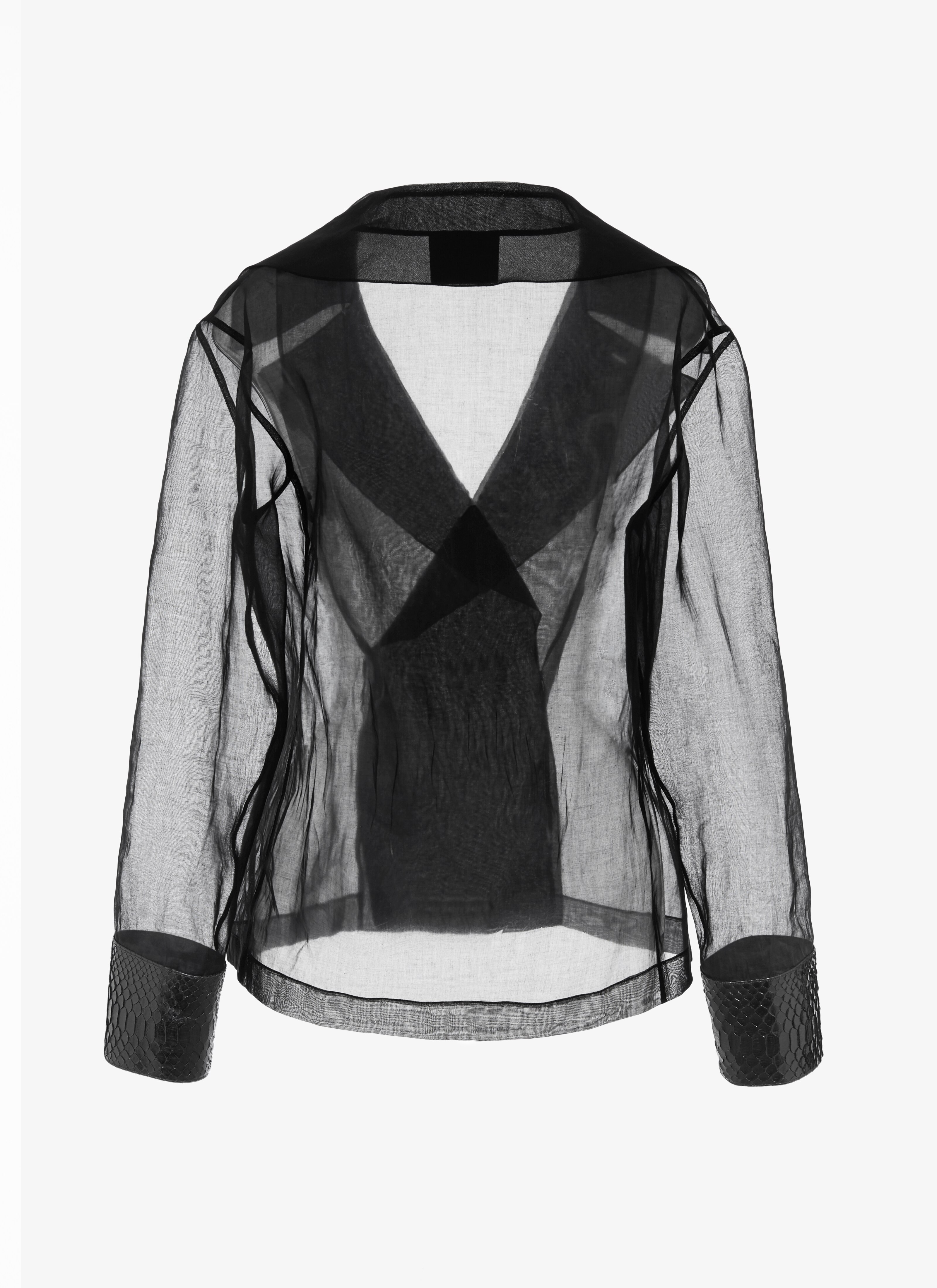 Alaïa Edition 1990 Organza And Python Wrap-Effect Shirt Alaïa Edition 1990 Organza And Python Wrap-Effect Shirt - maison-alaia.com