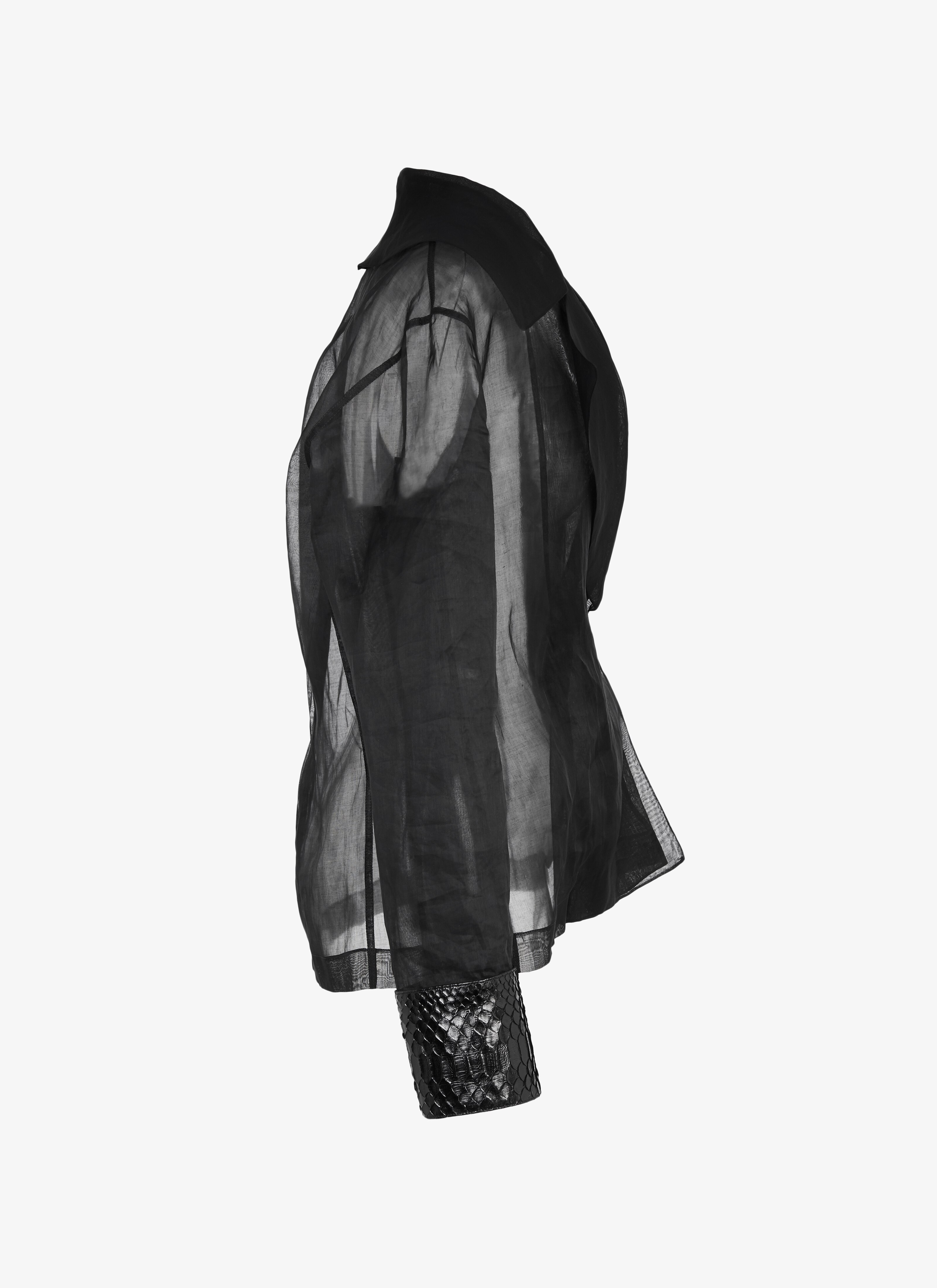 Alaïa Edition 1990 Organza And Python Wrap-Effect Shirt Alaïa Edition 1990 Organza And Python Wrap-Effect Shirt - maison-alaia.com