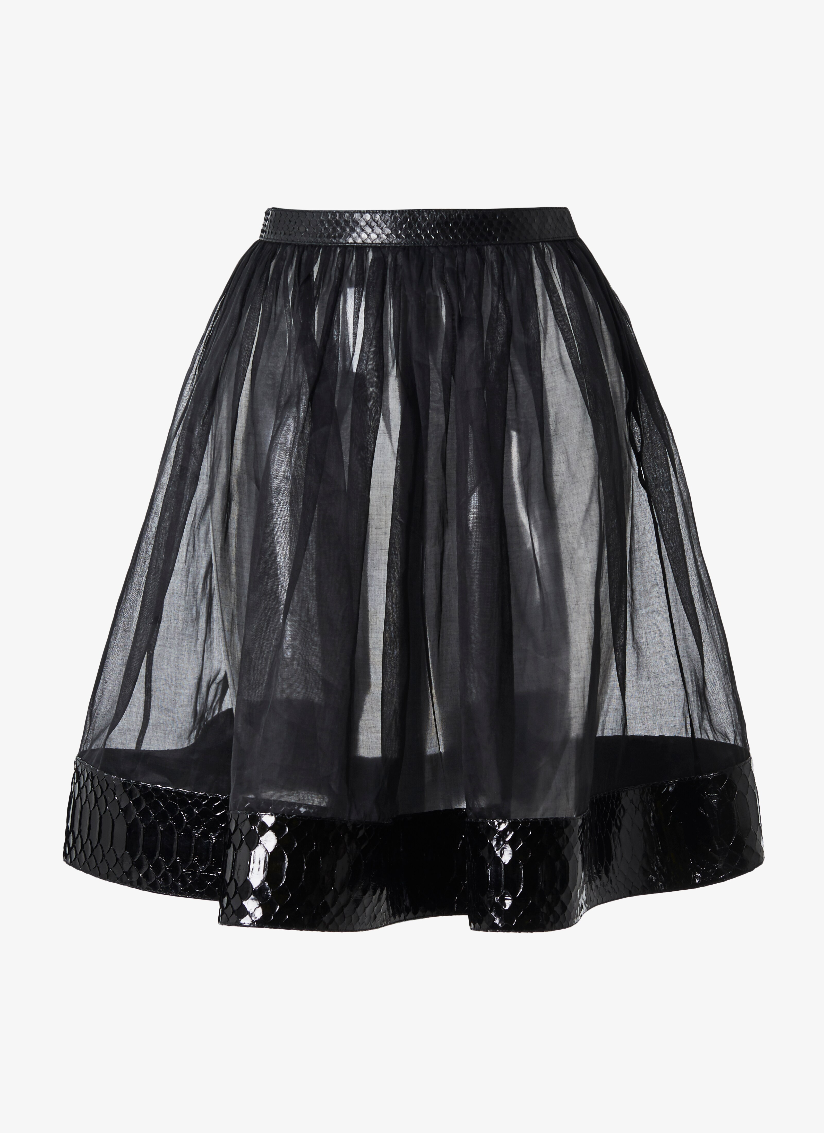 ALAÏA BLACK ALAÏA EDITION 1990 ORGANZA AND PYTHON BALLERINA SKIRT
