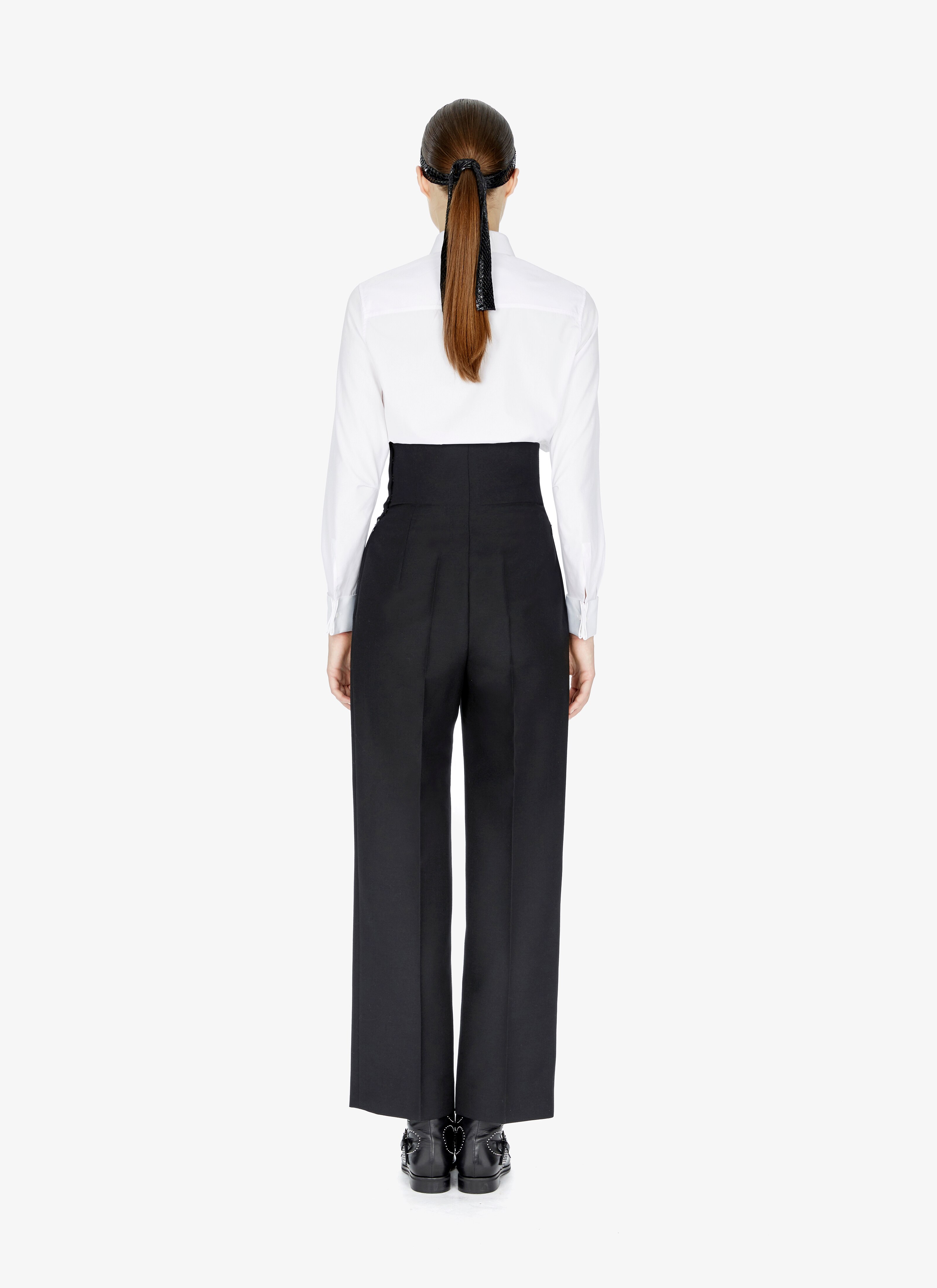 High-Rise Wool-Blend Dress Pant High-Rise Wool-Blend Dress Pant - maison-alaia.com