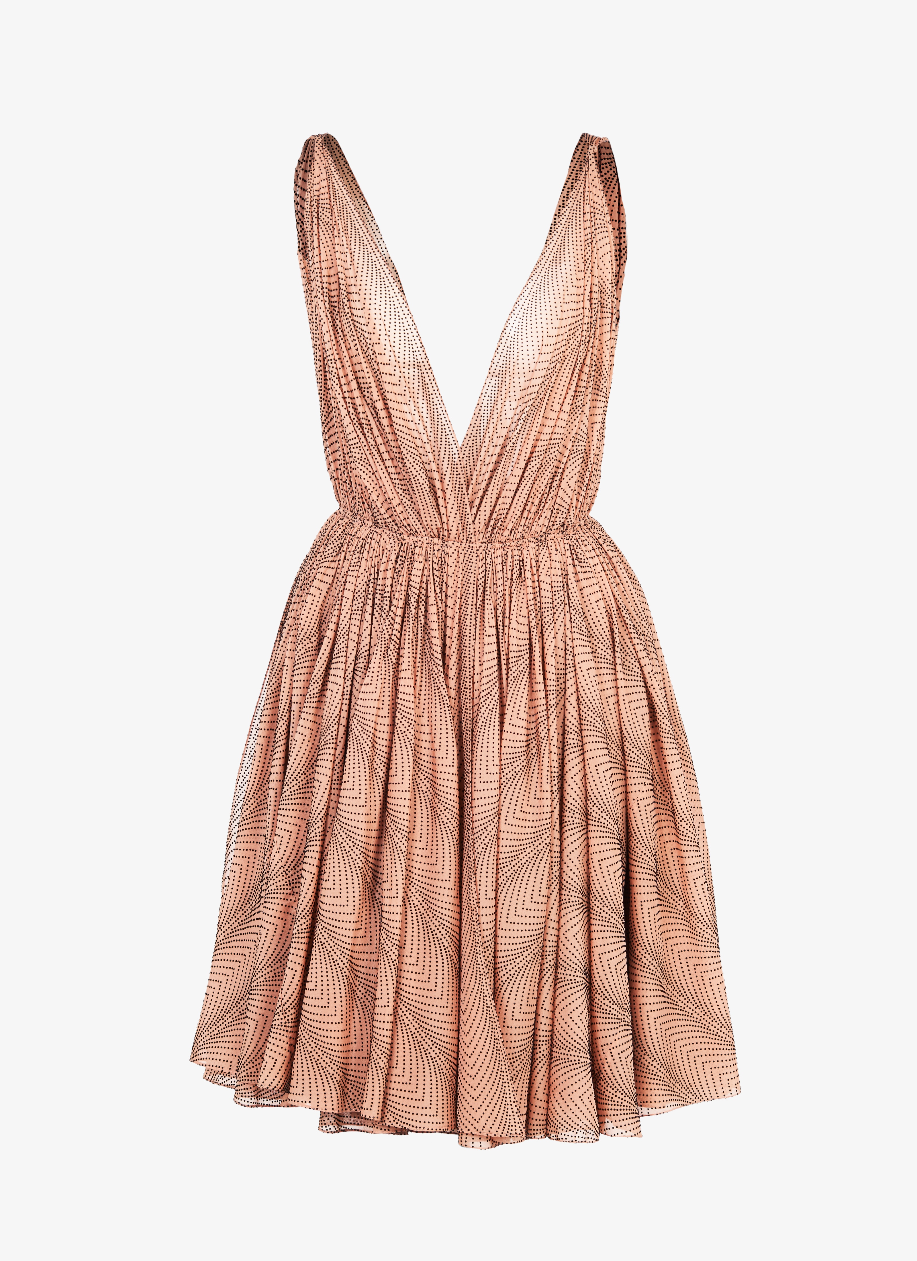 ALAÏA BLUSH/BLACK  SLEEVELESS DRESS SOIE BOA NUDE/BLACK