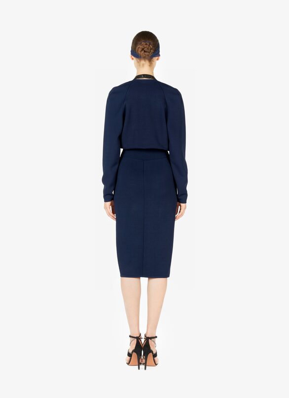 Alaïa Edition 1988 Abito A Tubino A Maniche Lunghe  ALAÏA ALAÏA EDITION 1988 ABITO A TUBINO A MANICHE LUNGHE  BLU NOTTE