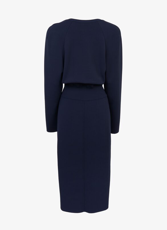 Alaïa Edition 1988 Abito A Tubino A Maniche Lunghe  ALAÏA ALAÏA EDITION 1988 ABITO A TUBINO A MANICHE LUNGHE  BLU NOTTE