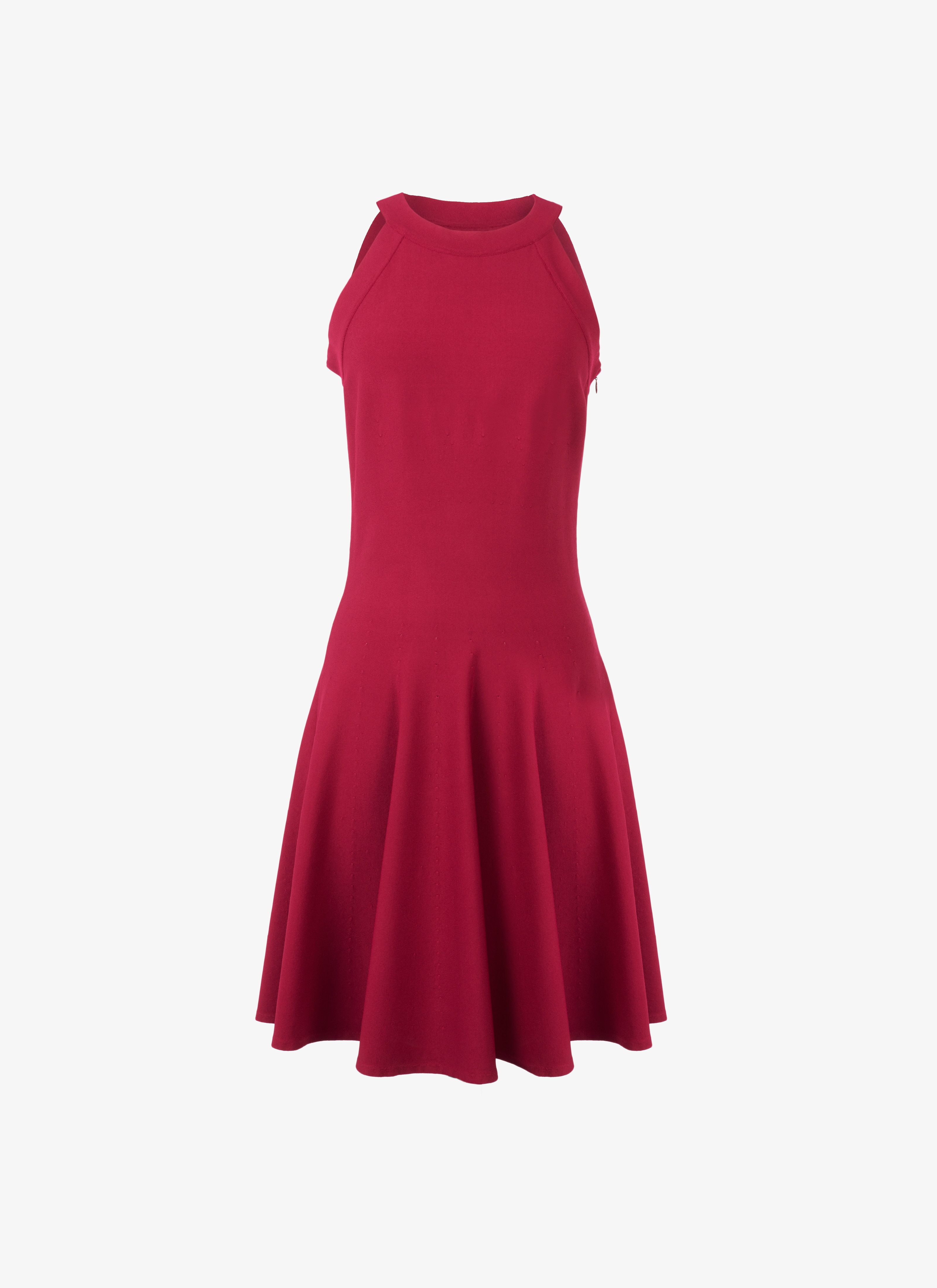 ALAÏA MAGENTA ÄRMELLOSES KLEID