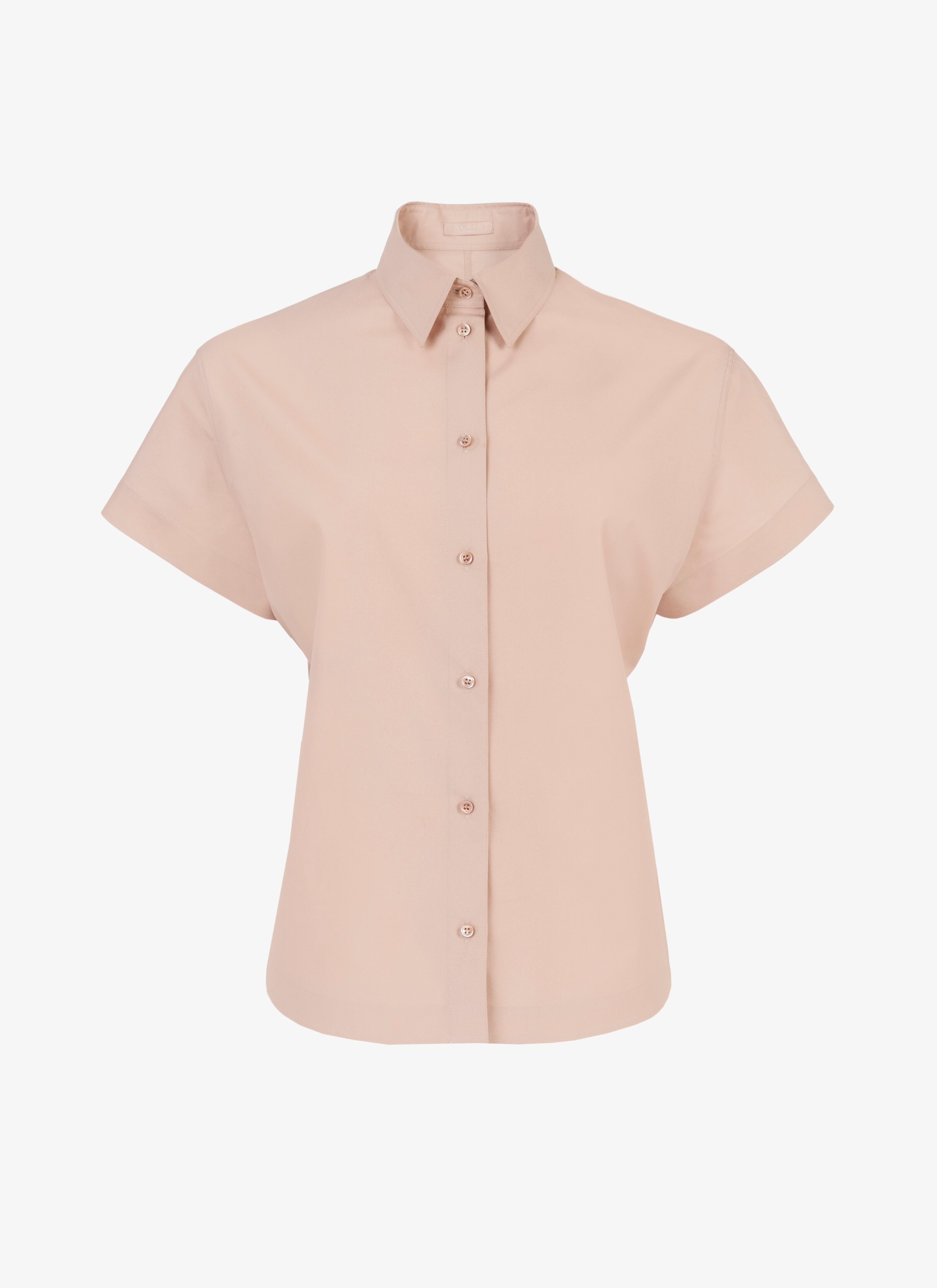 Short-Sleeved Japanese Poplin Shirt Short-Sleeved Japanese Poplin Shirt - maison-alaia.com