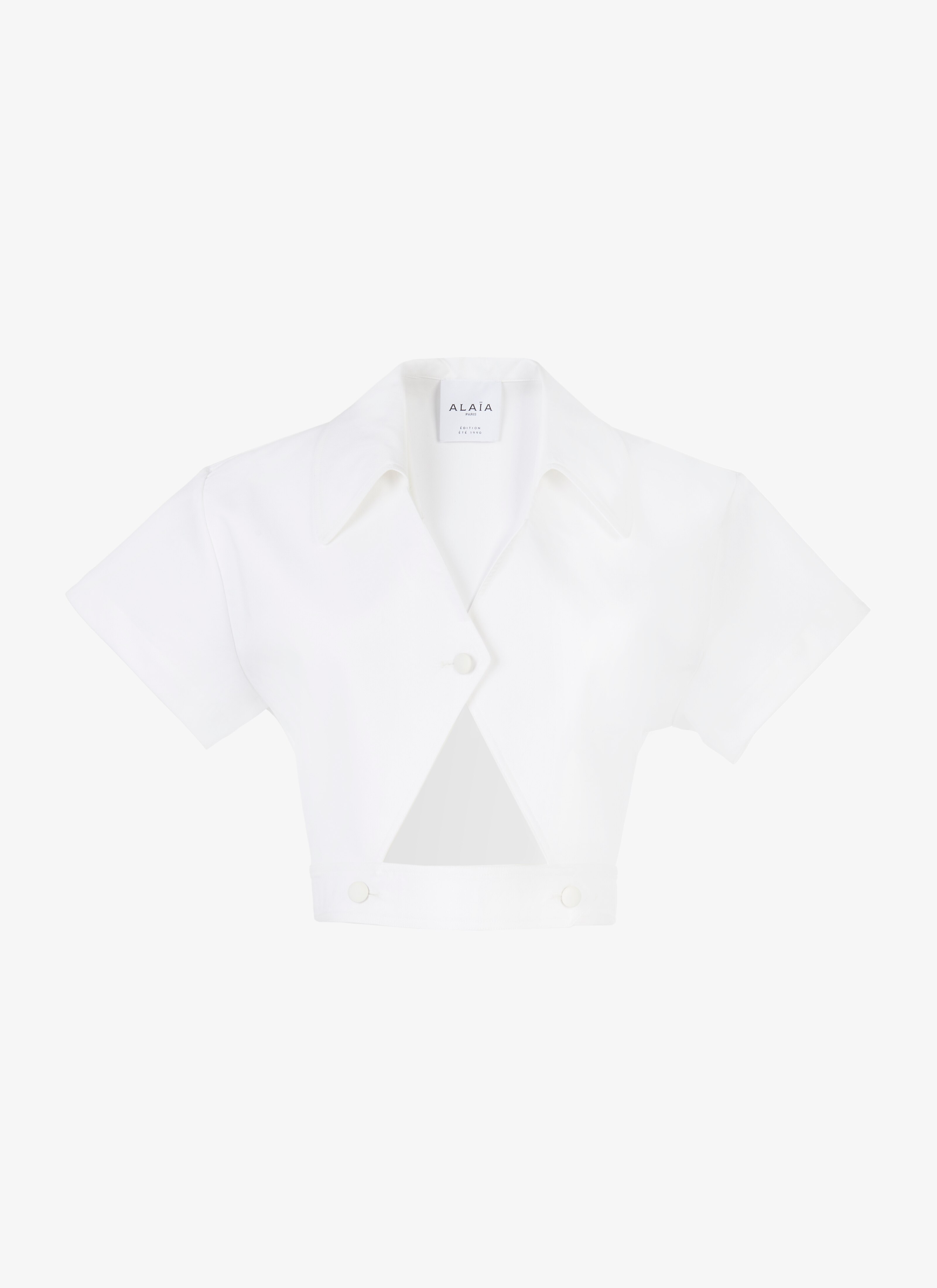 ALAÏA WHITE ALAÏA EDITION 1990 GEOMETRIC COTTON POPLIN SHIRT