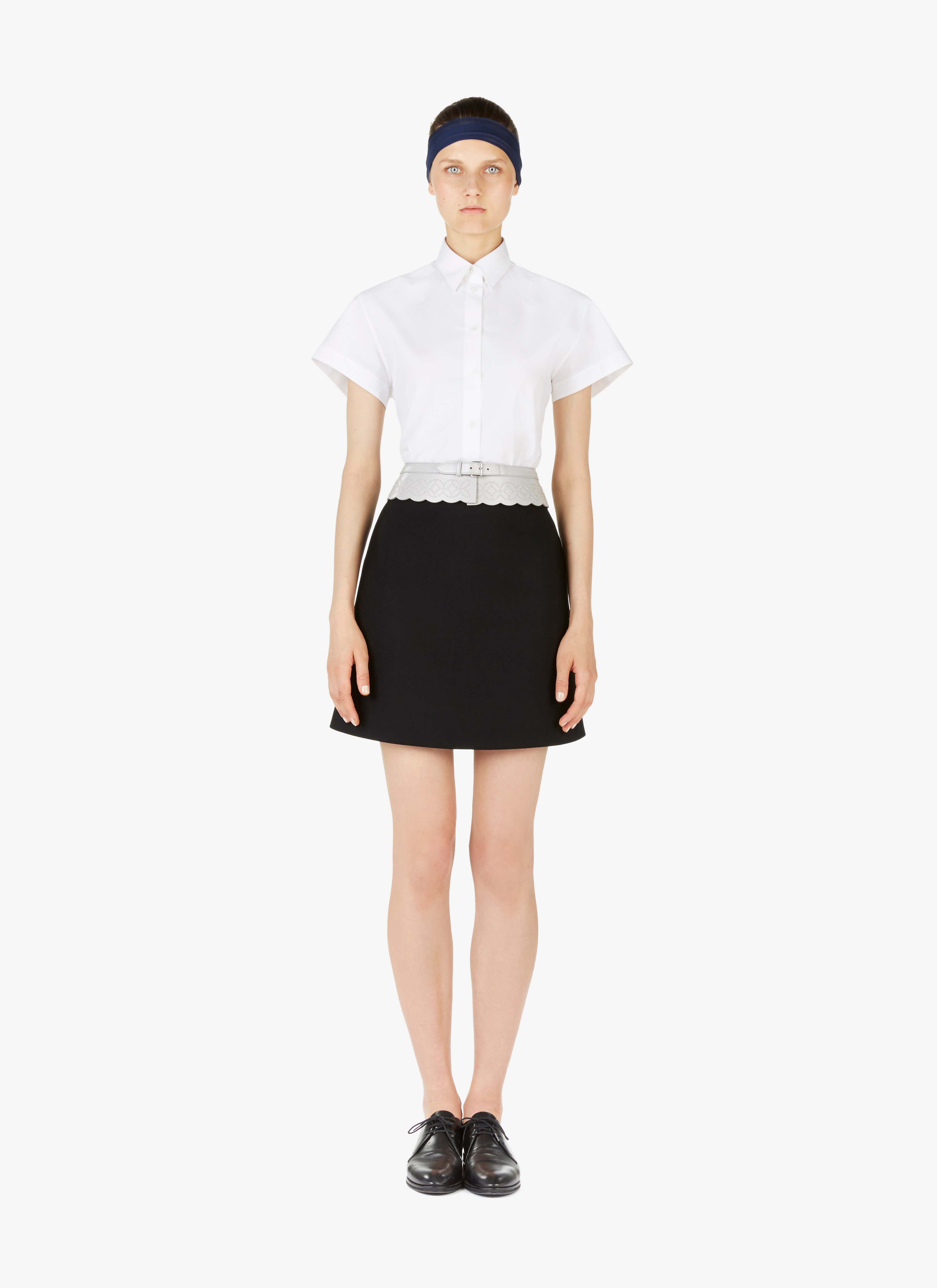 ALAÏA WHITE SHORT-SLEEVED JAPANESE POPLIN SHIRT