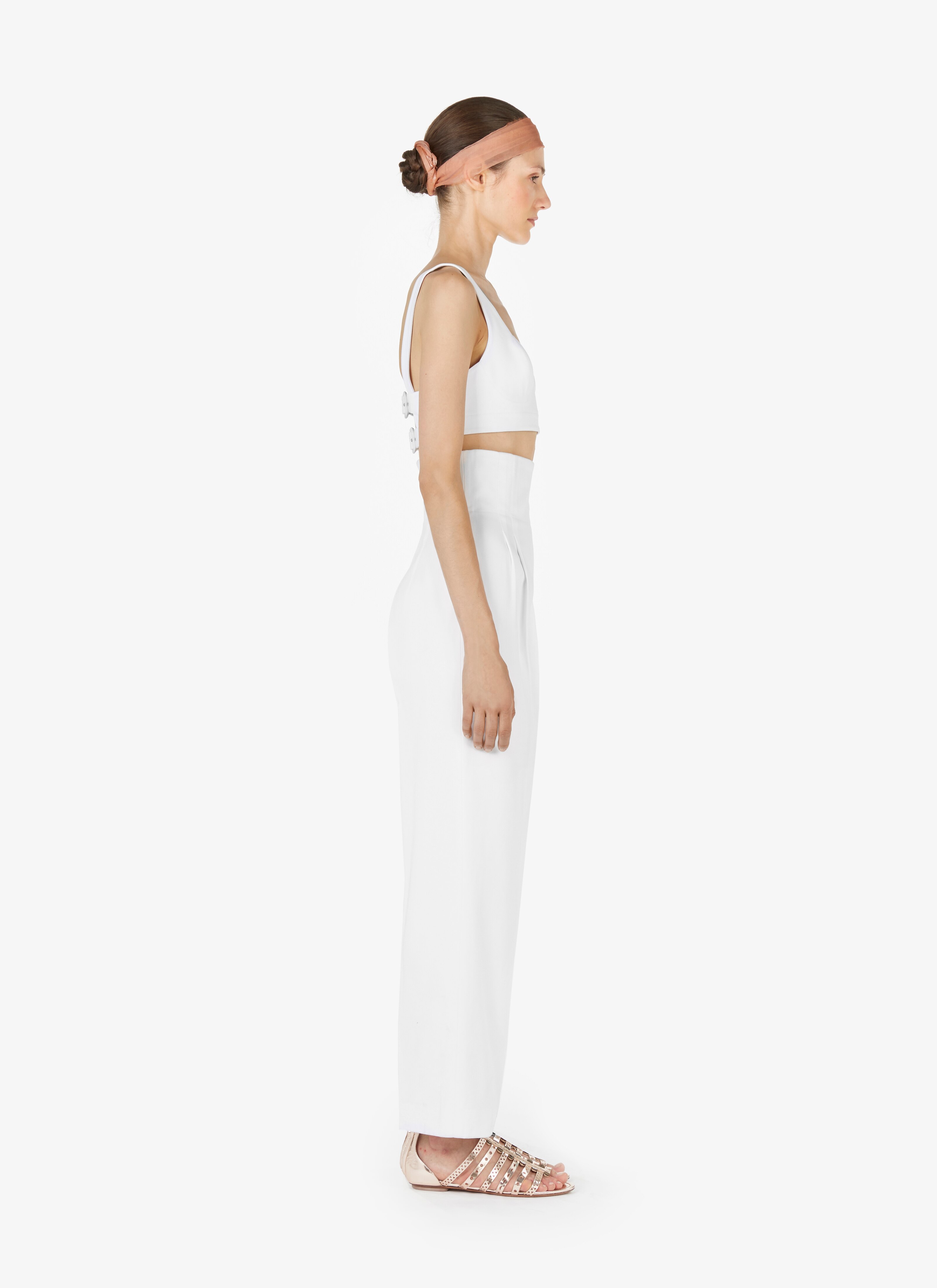ALAÏA WHITE COTTON BUSTIER TOP