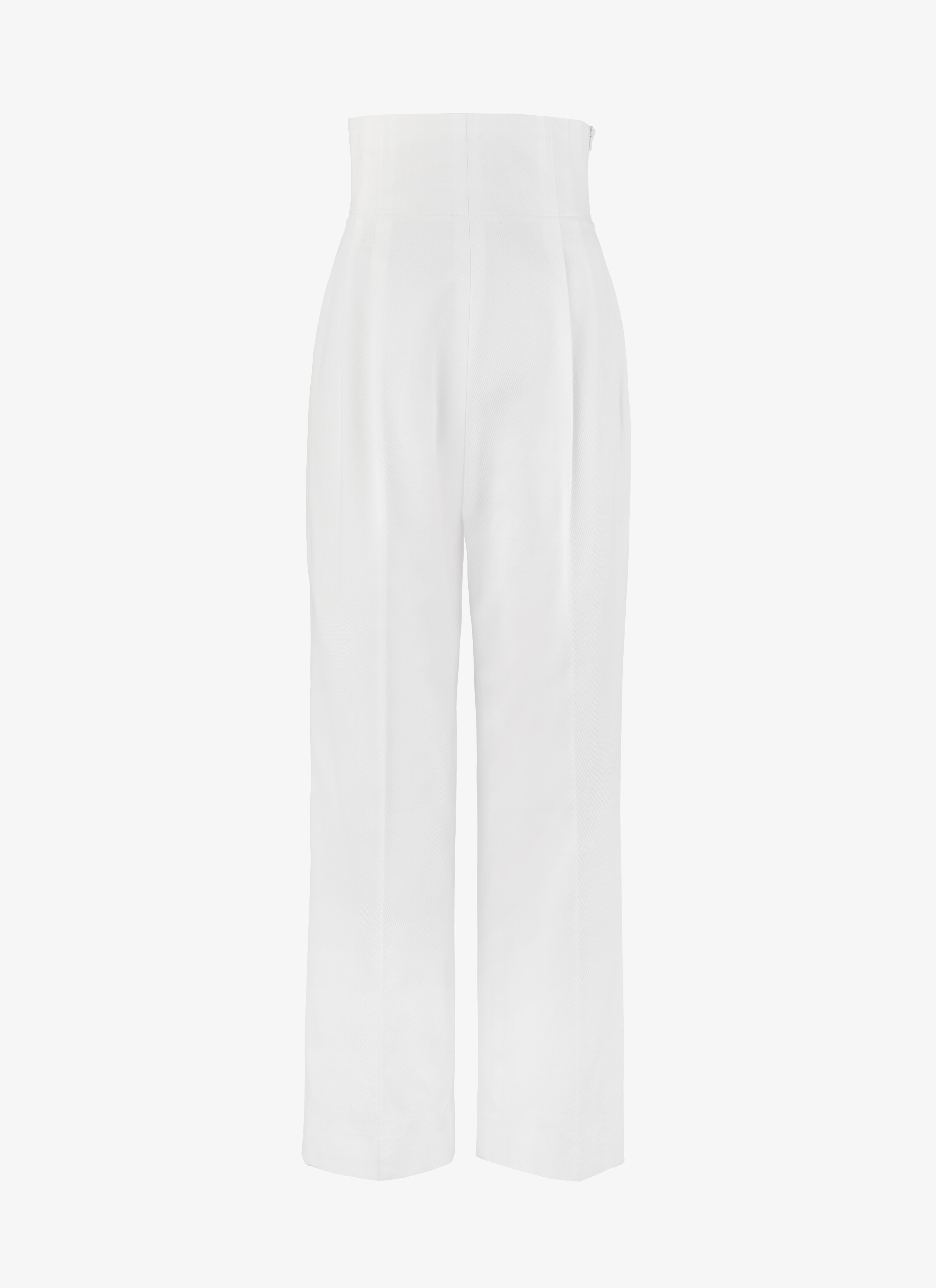 ALAÏA WHITE COTTON GABARDINE DRESS PANT 