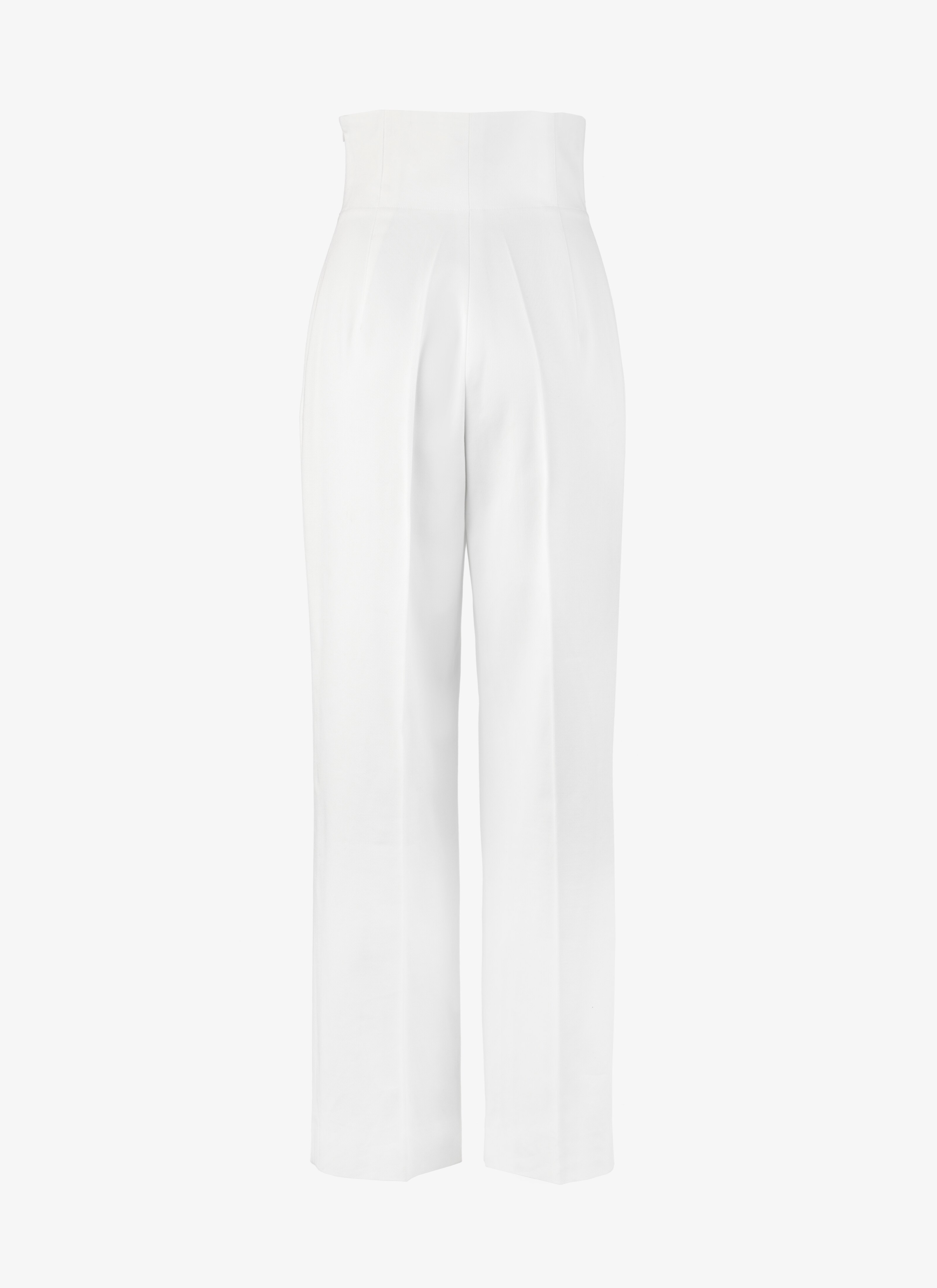 ALAÏA WHITE COTTON GABARDINE DRESS PANT 