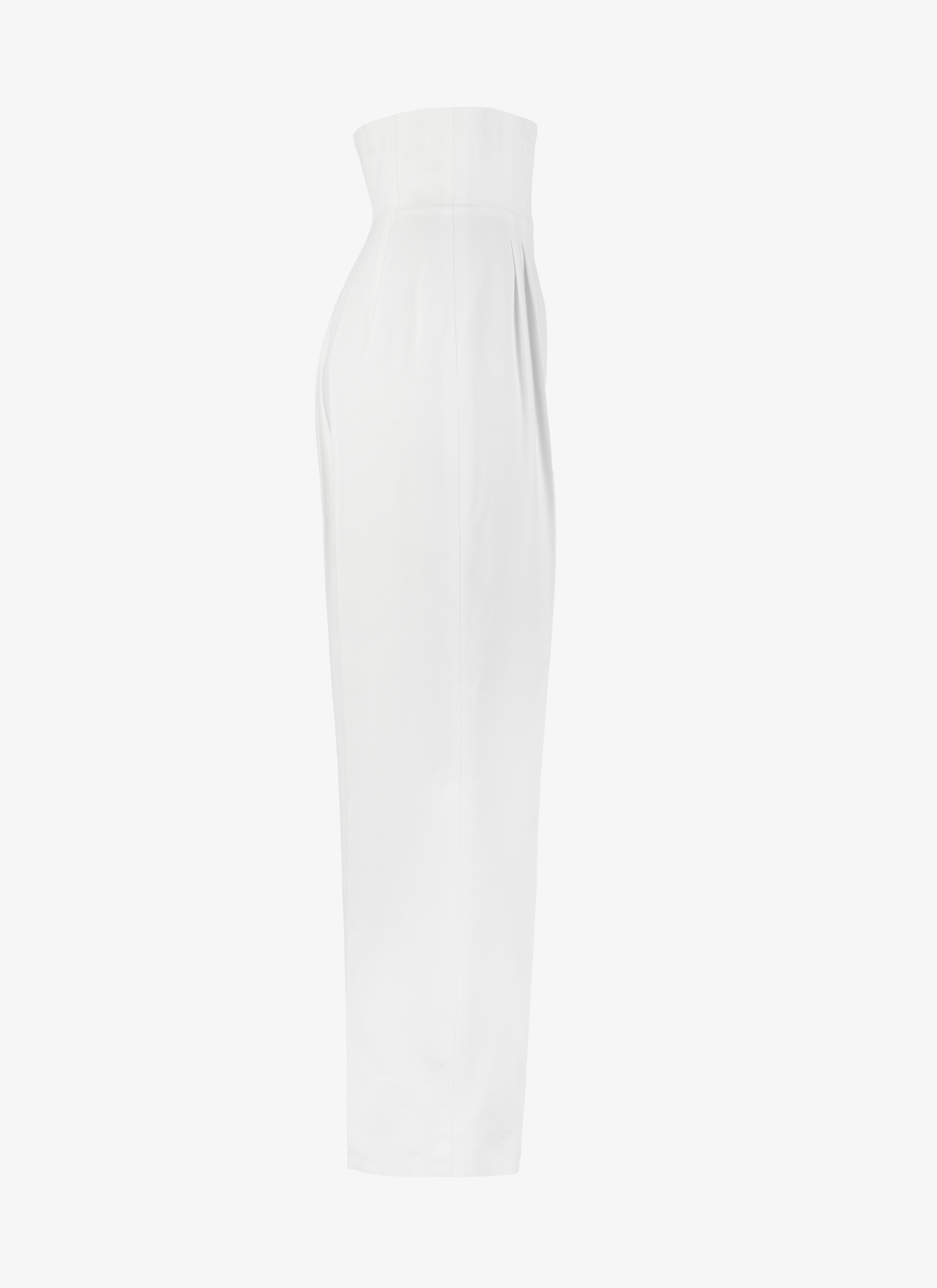 ALAÏA WHITE COTTON GABARDINE DRESS PANT 
