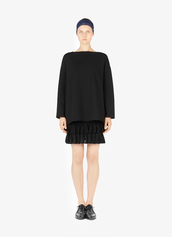 Short Tiered Skirt ALAÏA BLACK SHORT TIERED SKIRT