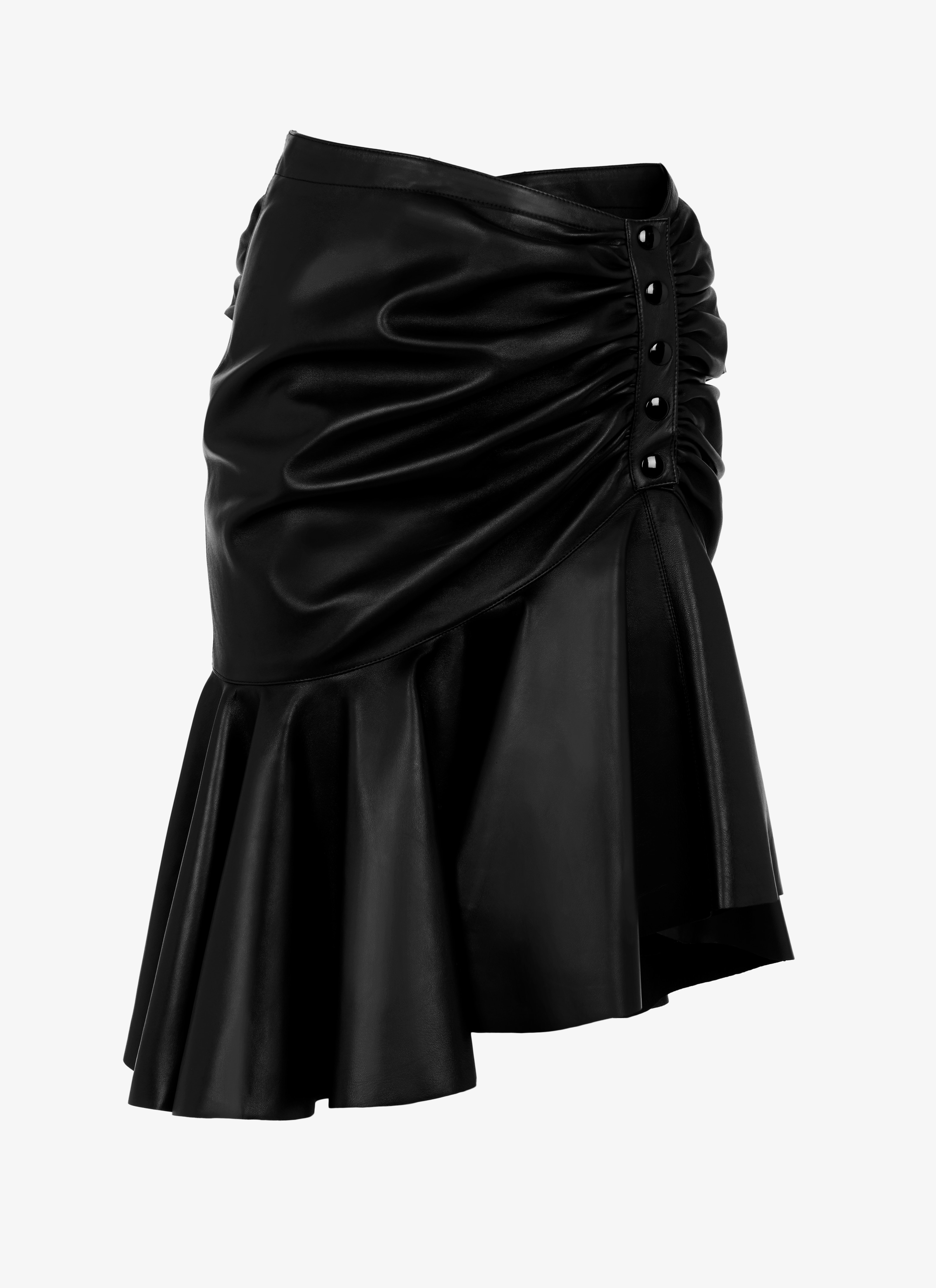 ALAÏA BLACK ALAÏA EDITION WINTER 1983 PLONGÉ LAMBSKIN SKIRT