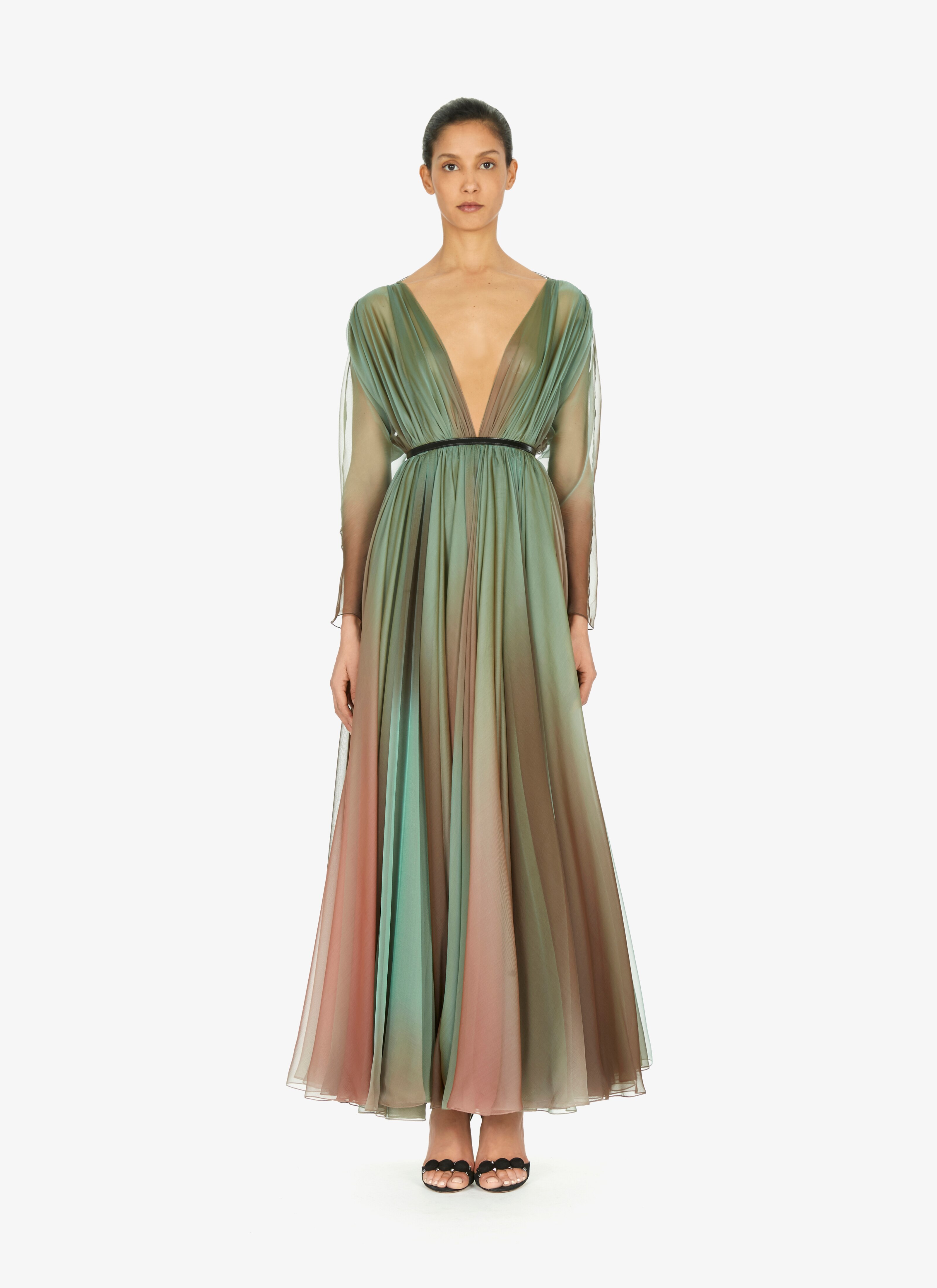 Open back chiffon best sale dress