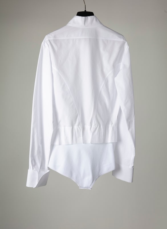 Alaïa Edition 2003 Bodysuit shirt in poplin ALAÏA WHITE ALAÏA EDITION 2003 BODYSUIT SHIRT IN POPLIN