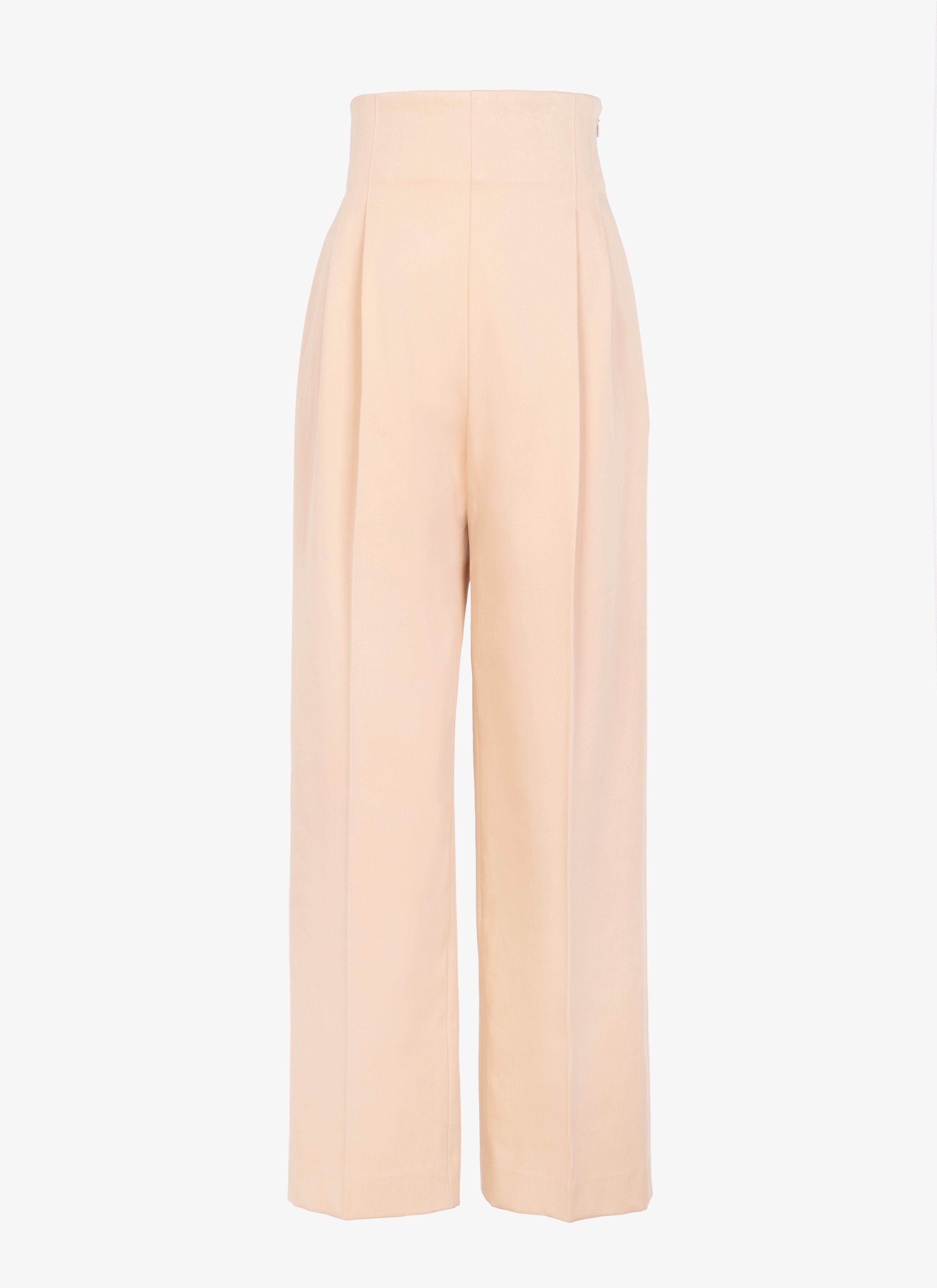 ALAÏA SANDY COTTON GABARDINE STRAIGHT PANTS