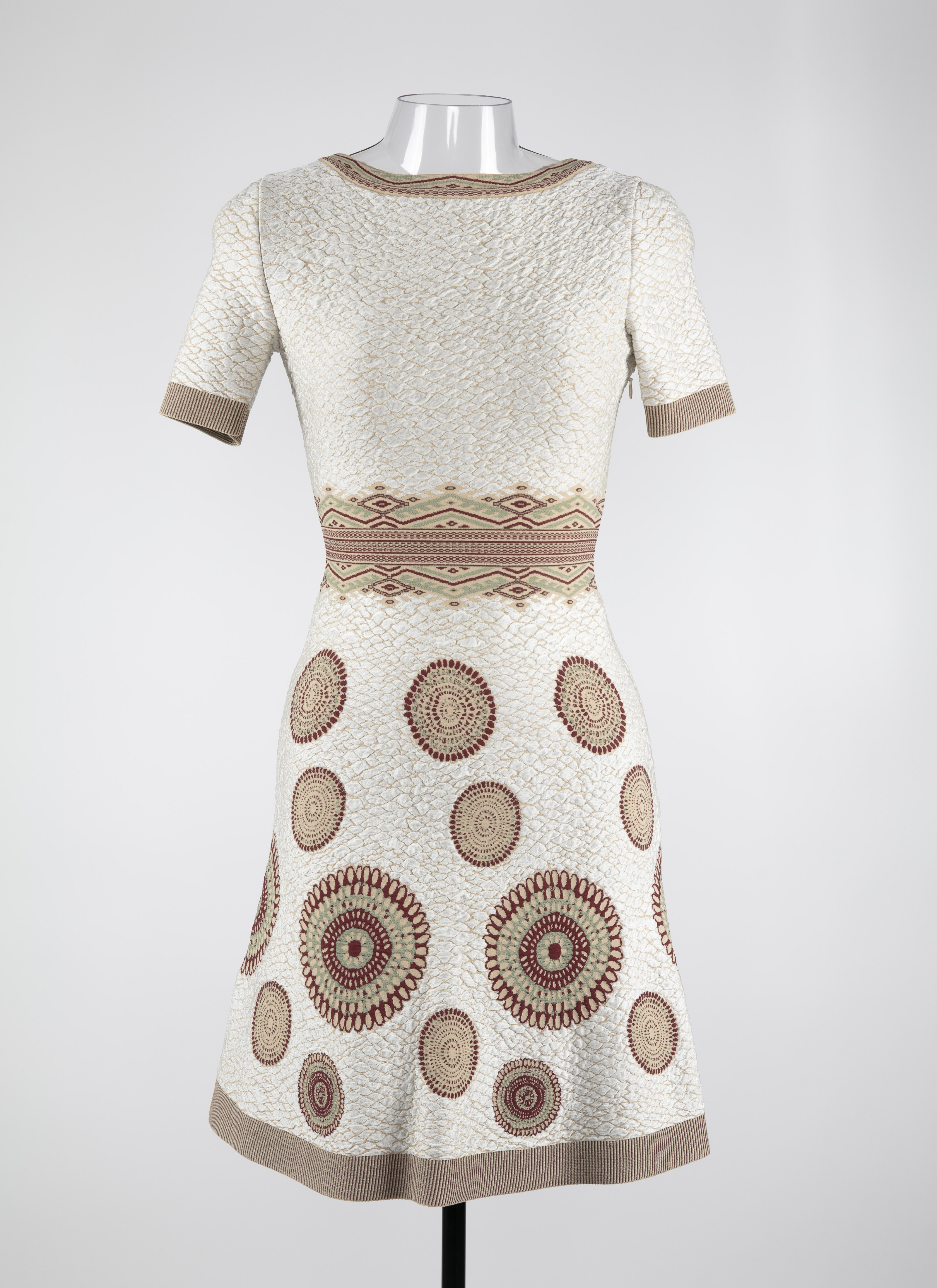 ALAÏA 화이트/버건디 DRESSES